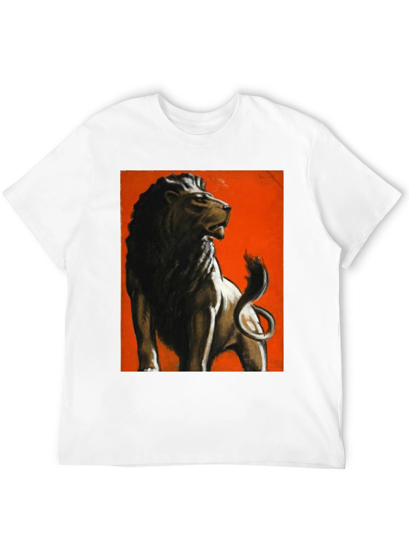 Lion Graphic Print Tee - Bold Black Shirt