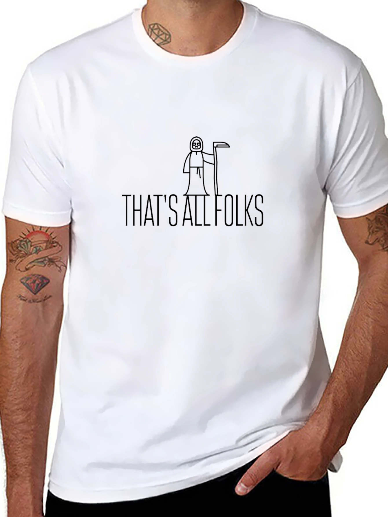 Thats All Folks Grim Reaper Graphic Tee