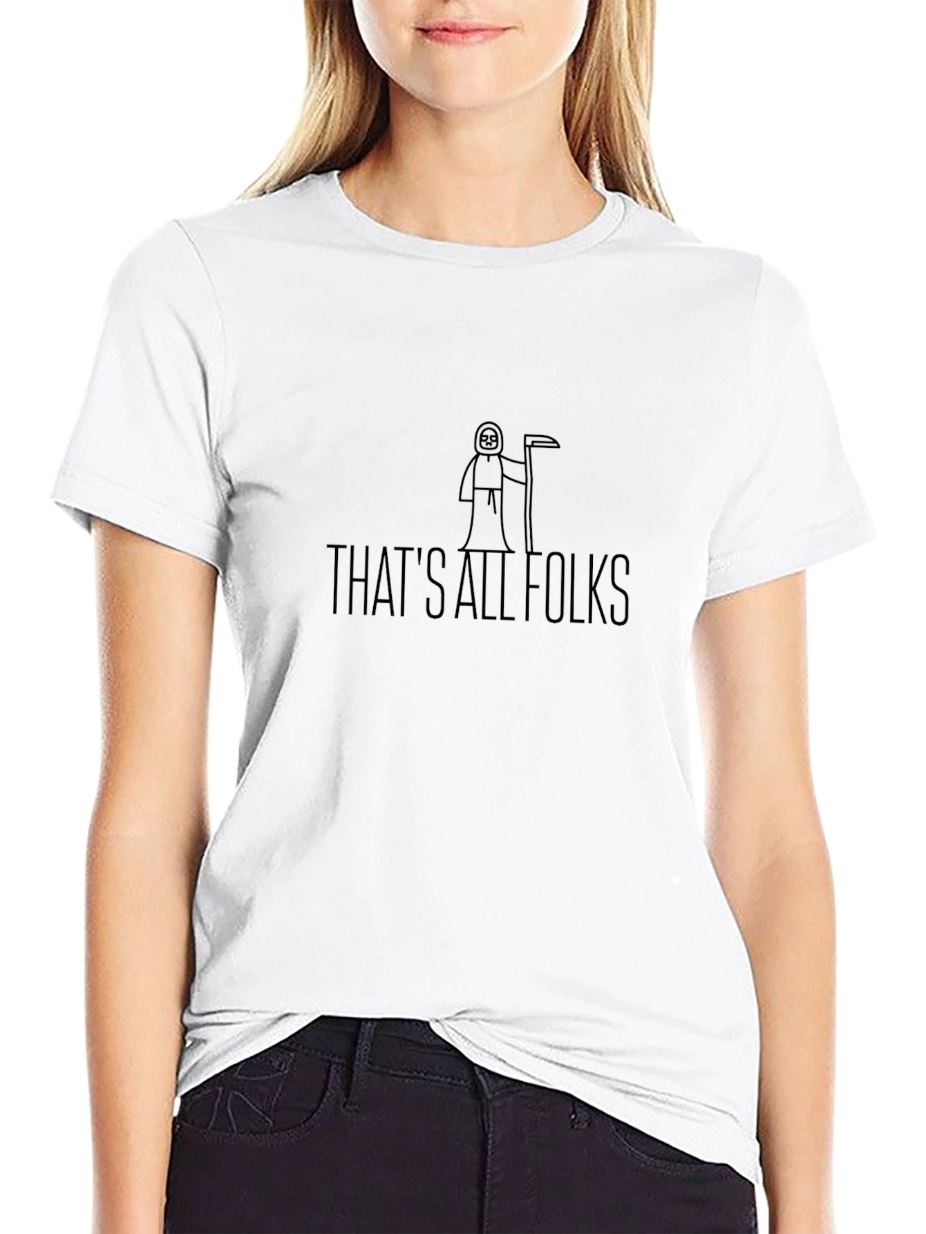 Thats All Folks Grim Reaper Graphic Tee