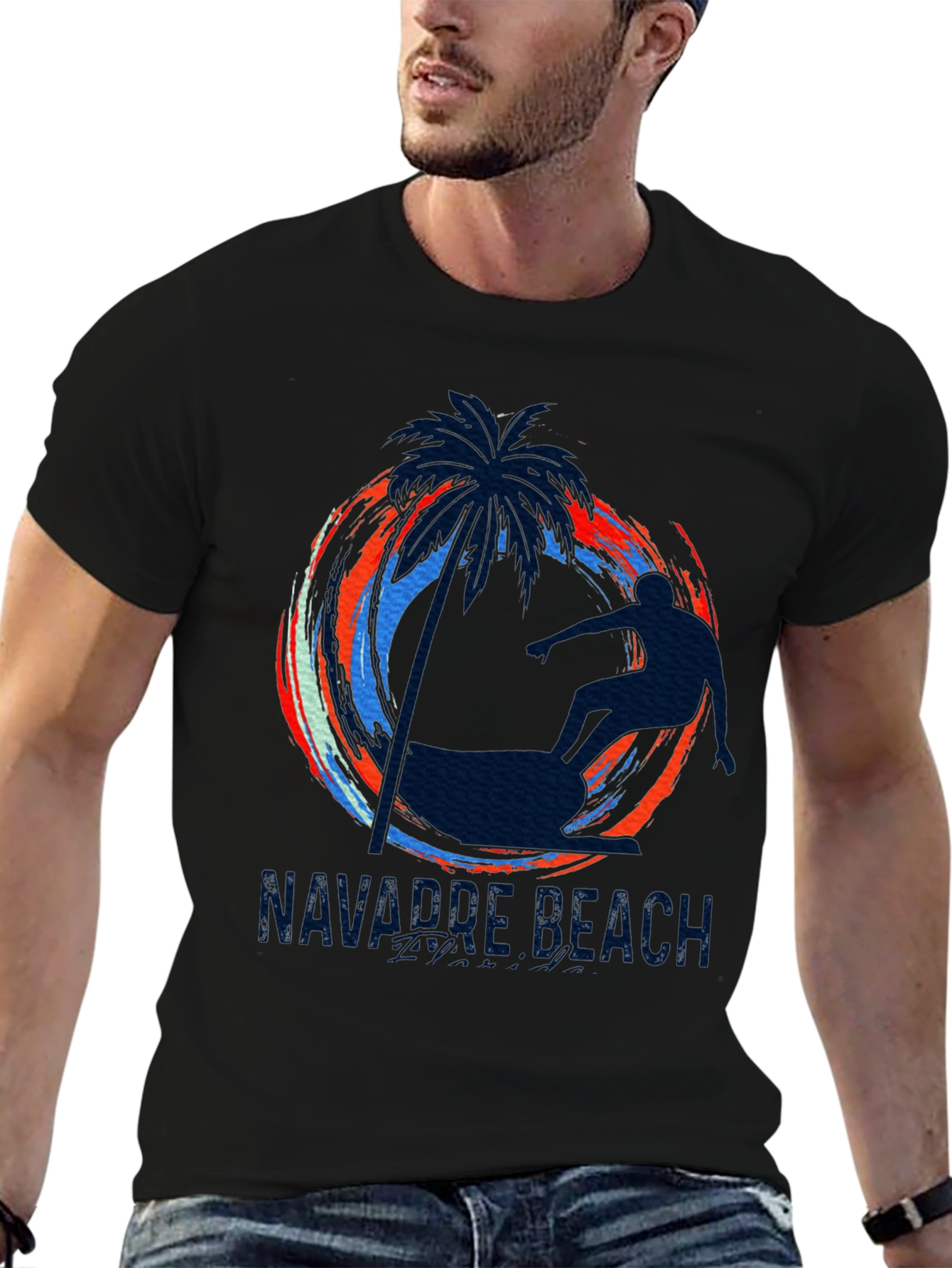 Navarre Beach Surfer Graphic Tee