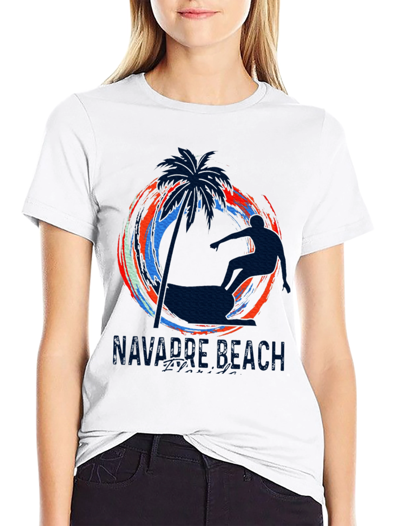 Navarre Beach Surfer Graphic Tee