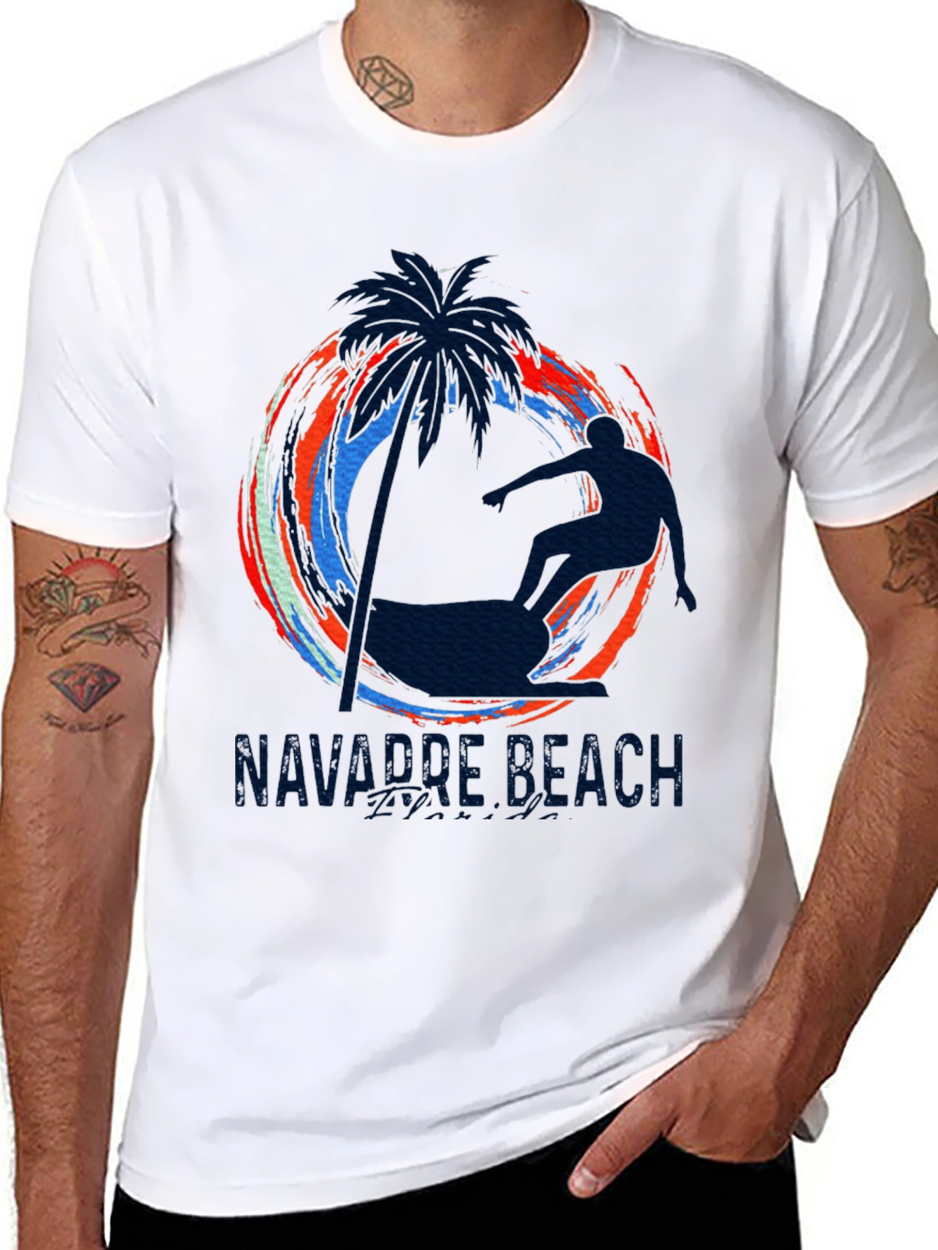Navarre Beach Surfer Graphic Tee