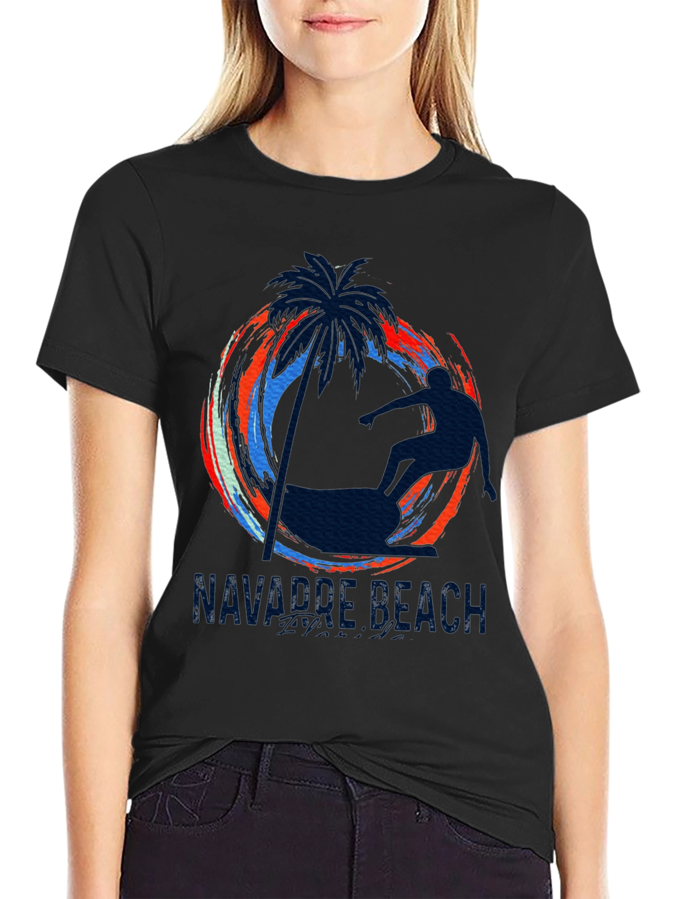 Navarre Beach Surfer Graphic Tee