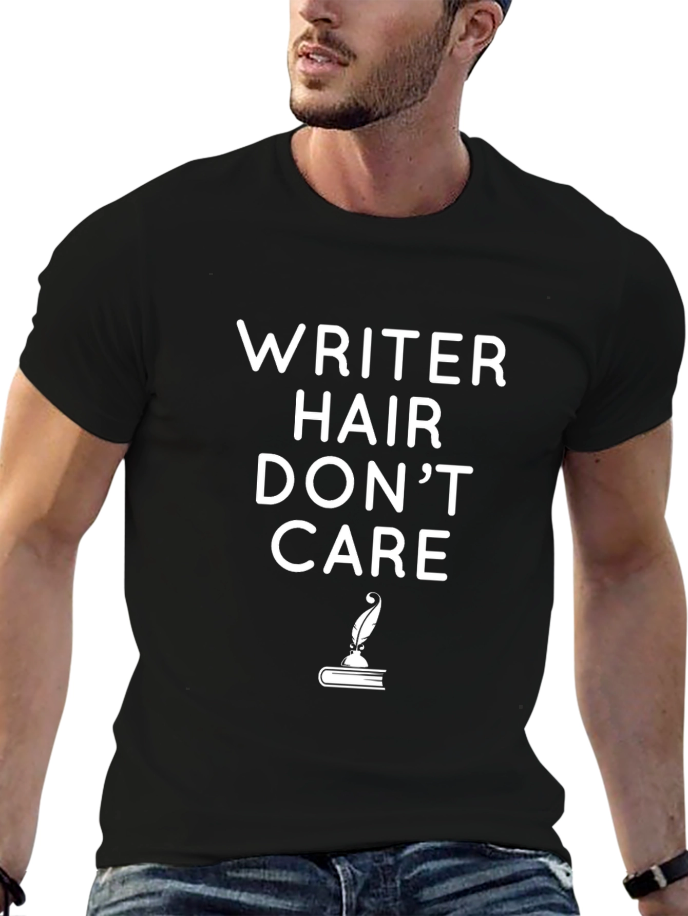Writer Hair Dont Care Black T-Shirt
