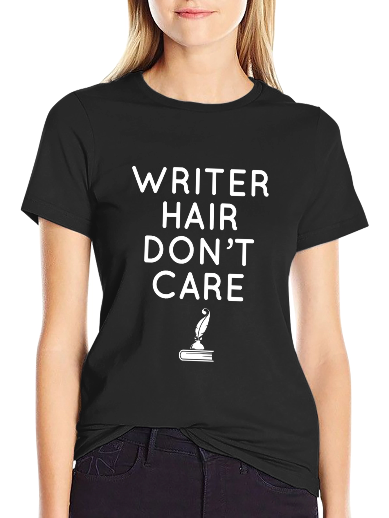 Writer Hair Dont Care Black T-Shirt