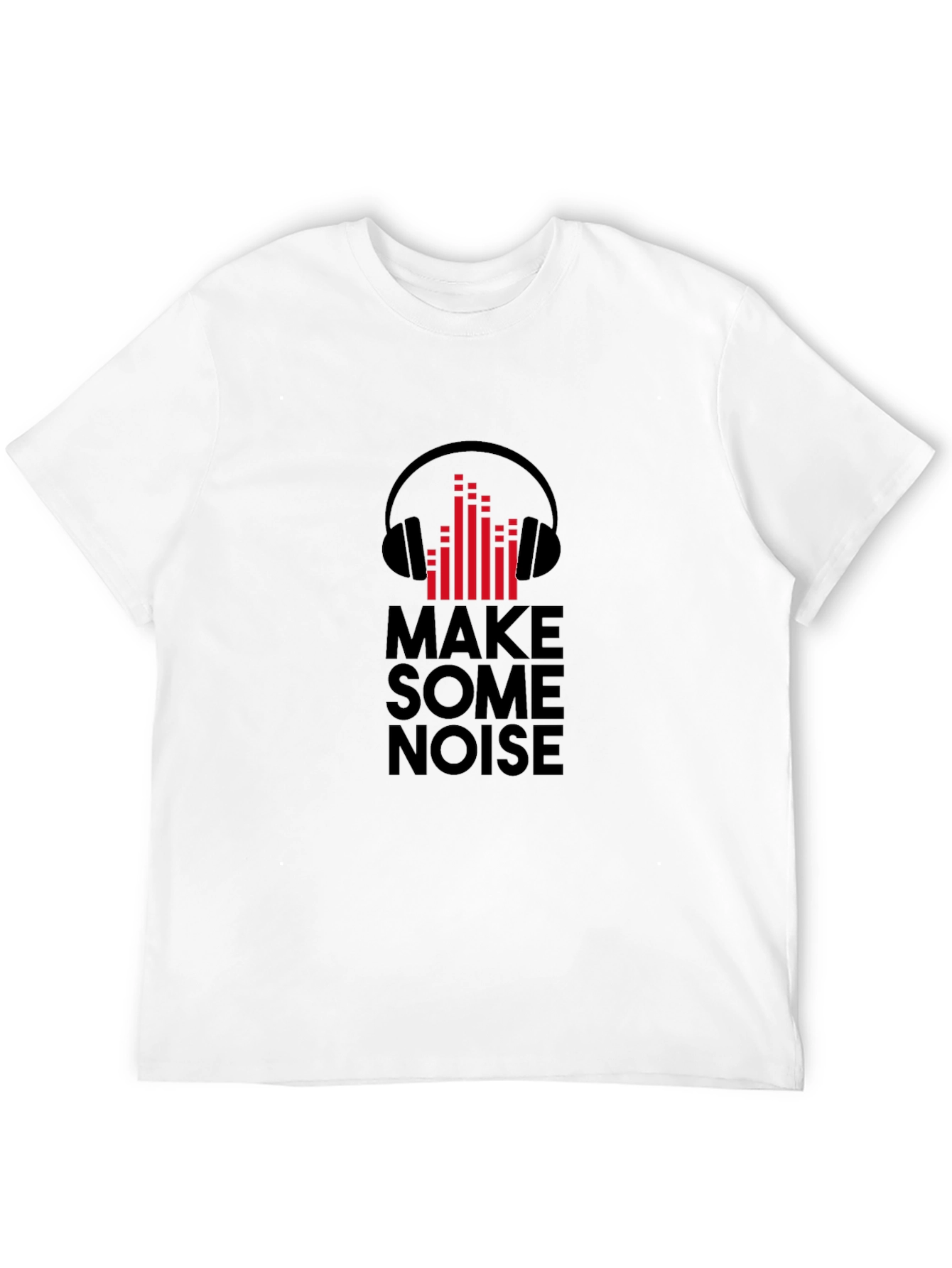 Make Some Noise Graphic Tee - Black Cotton Blend