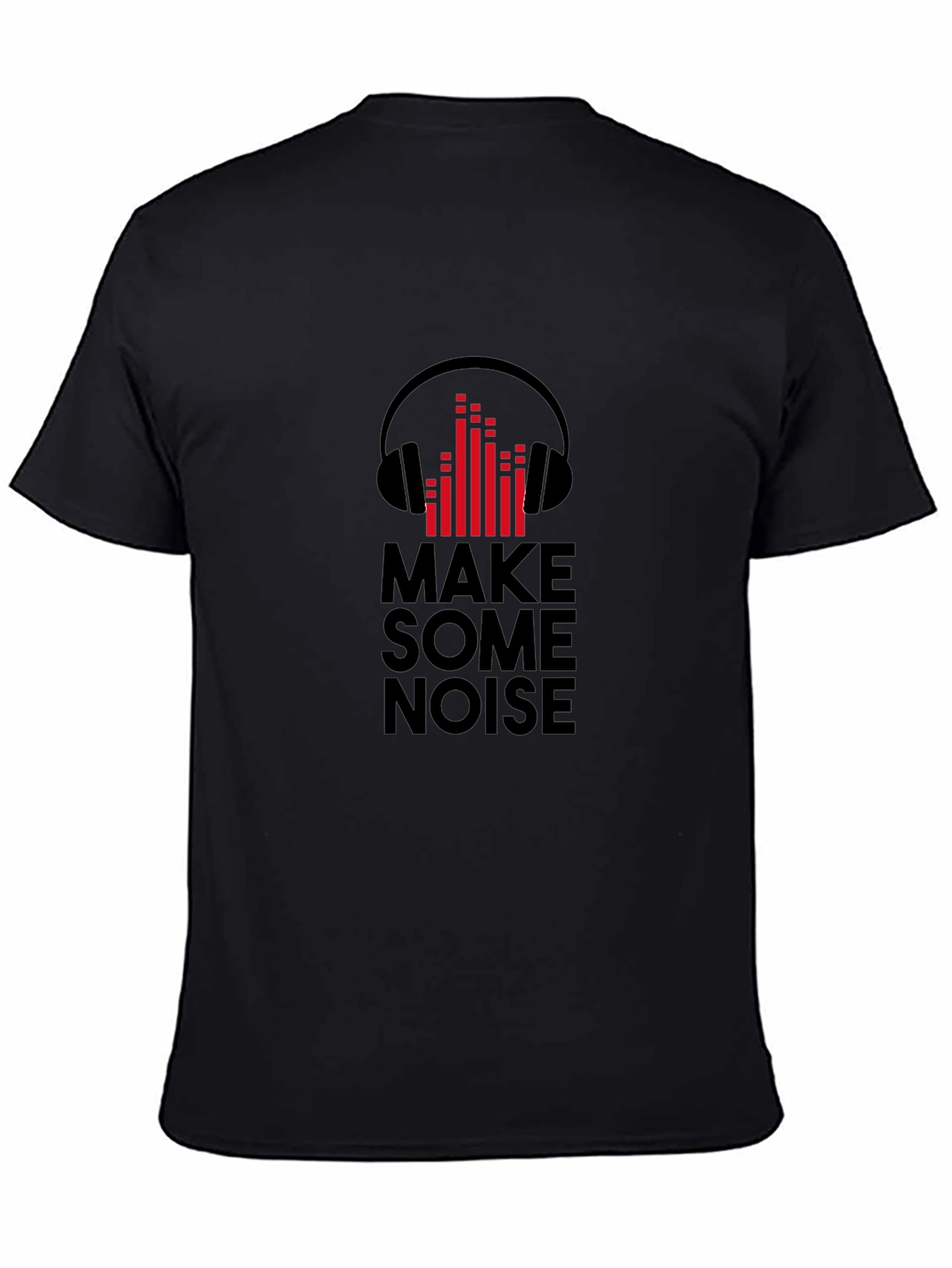 Make Some Noise Graphic Tee - Black Cotton Blend