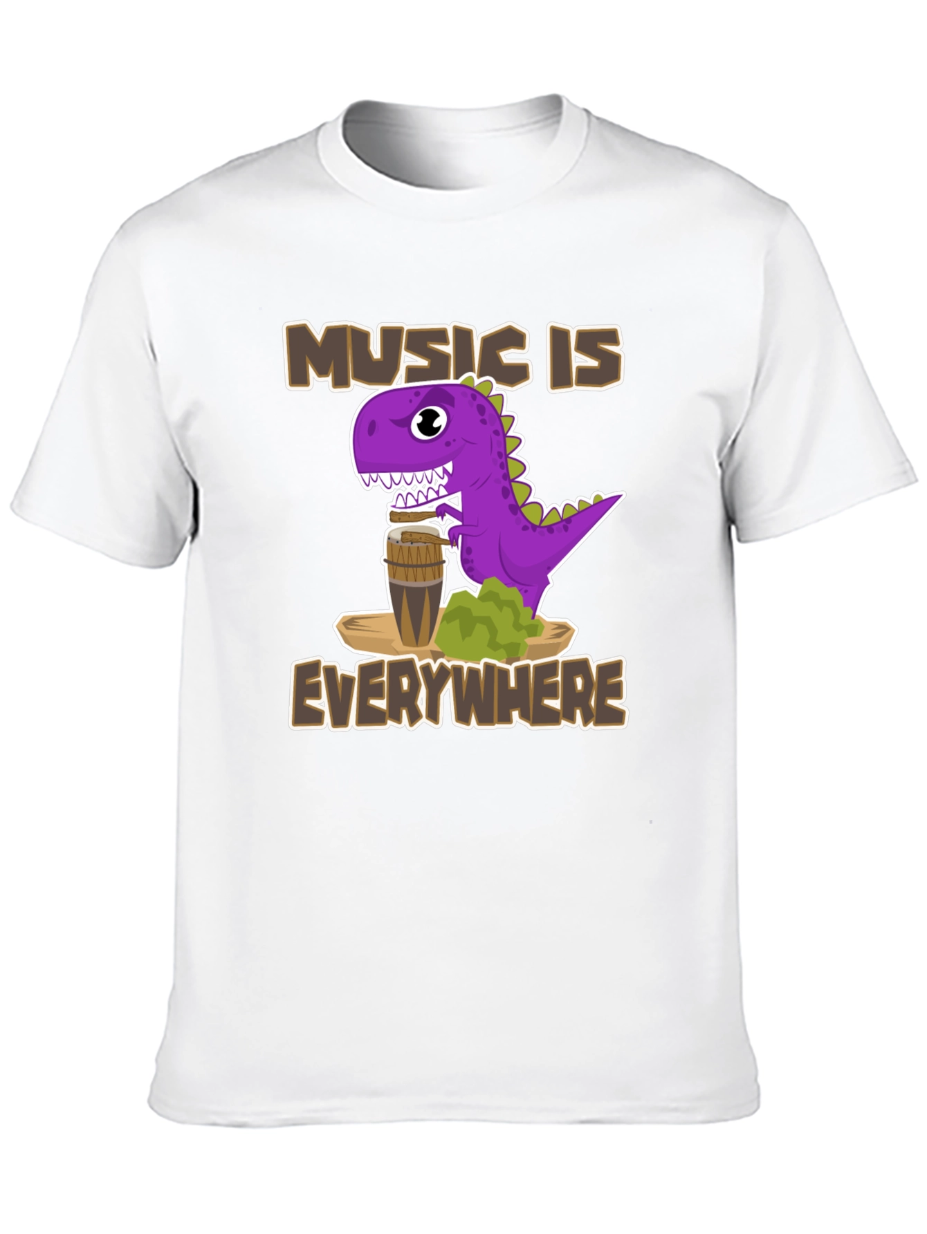 Music Is Everywhere Dinosaur T-Shirt