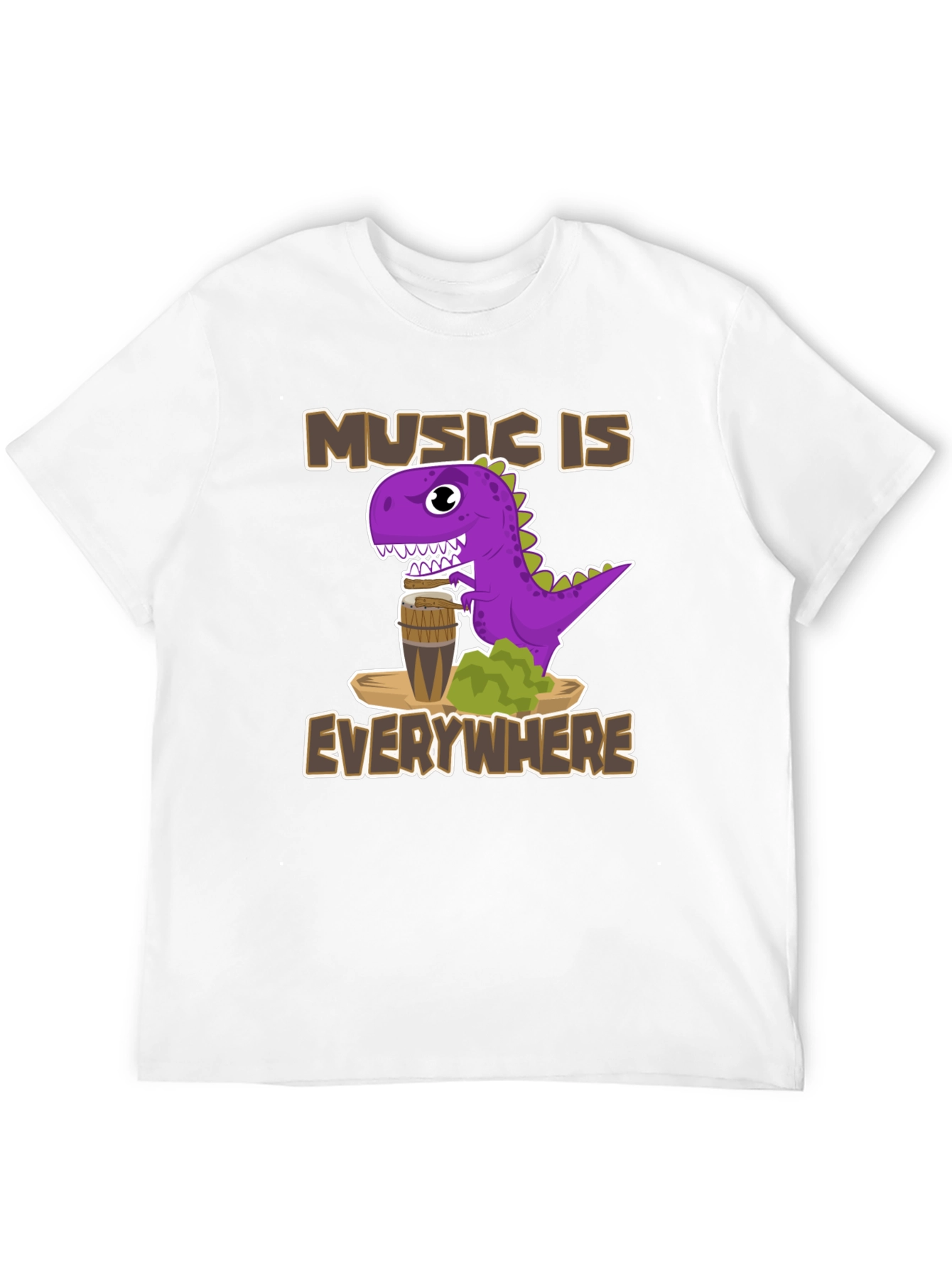 Music Is Everywhere Dinosaur T-Shirt