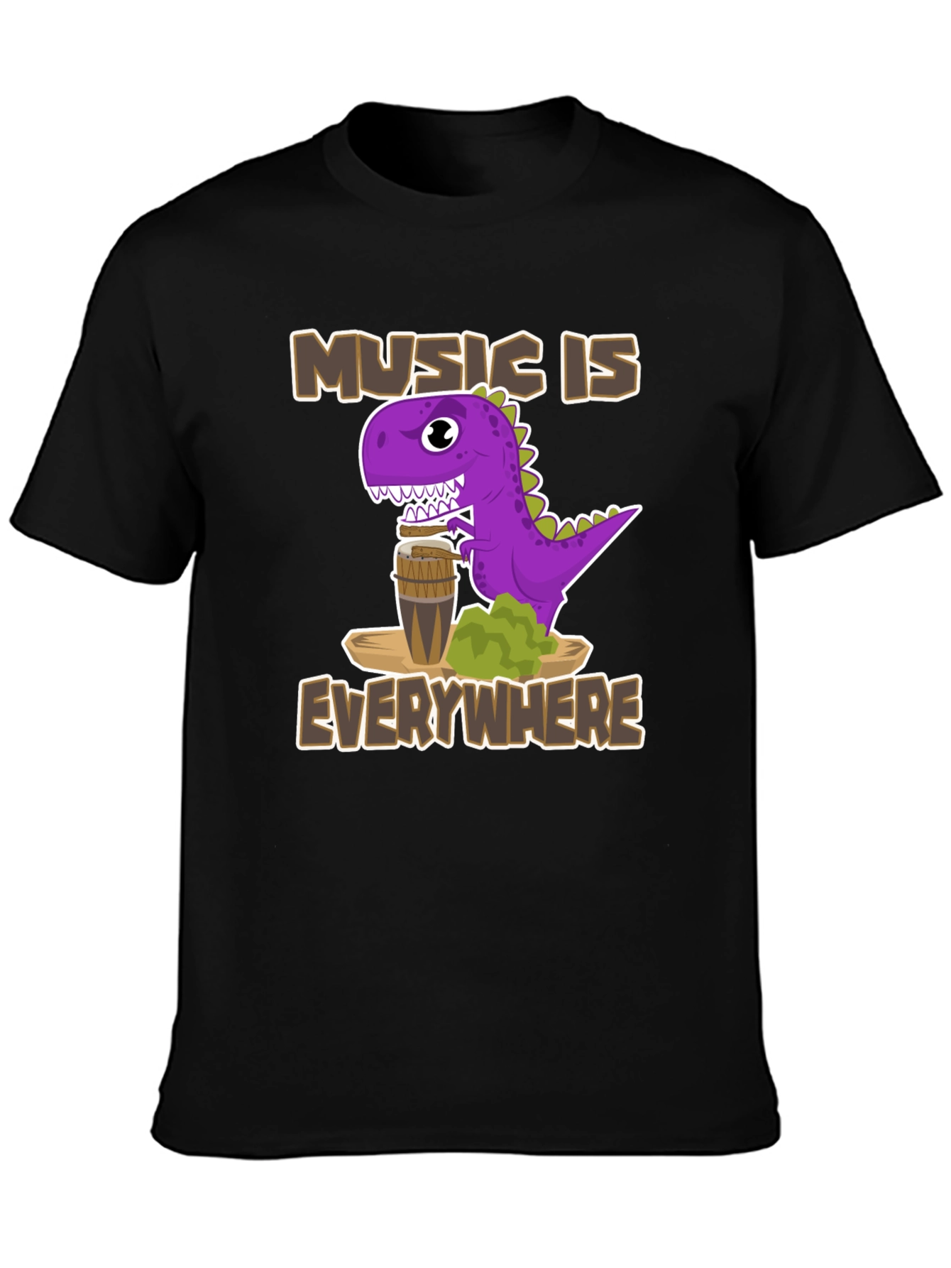 Music Is Everywhere Dinosaur T-Shirt