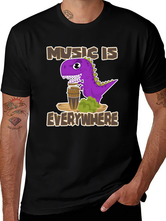 Music Is Everywhere Dinosaur T-Shirt