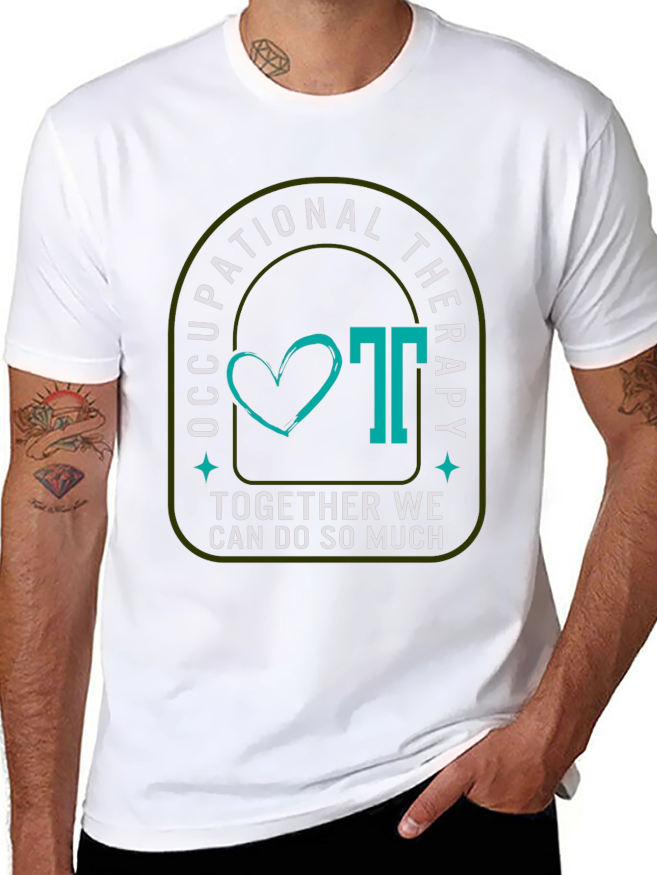 Occupational Therapy Graphic Tee - Teal Heart Design