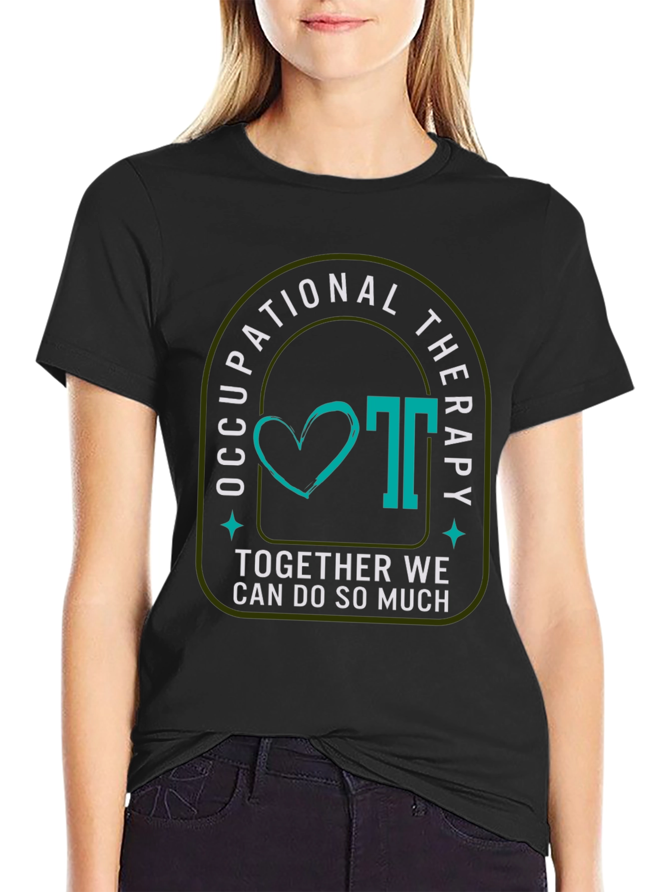 Occupational Therapy Graphic Tee - Teal Heart Design