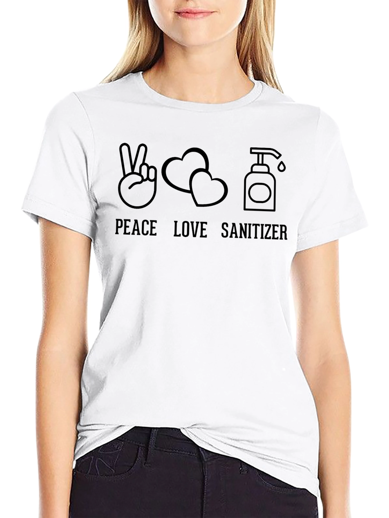 Peace Love Sanitizer T-Shirt - Stylish Graphic Tee