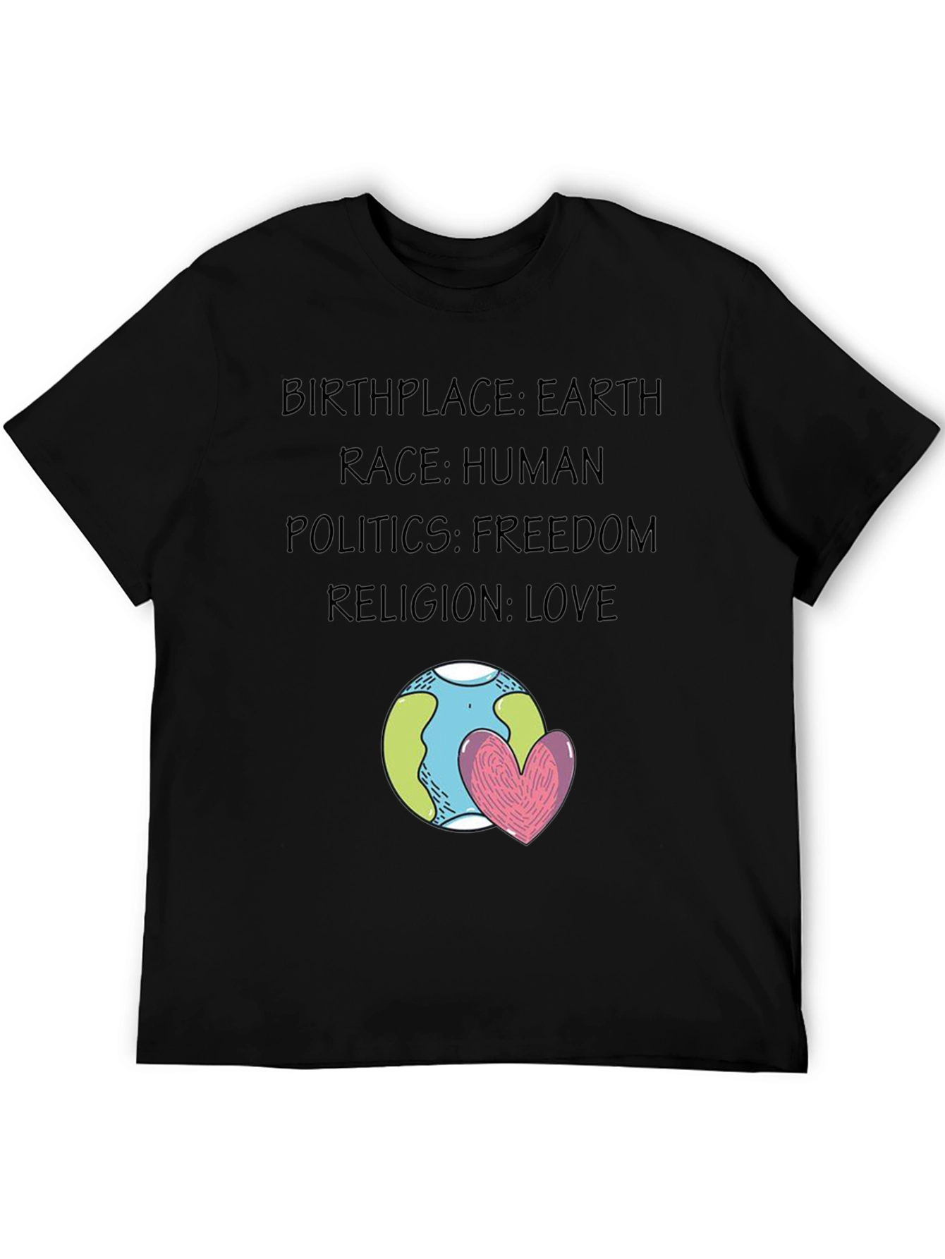 Earth Love T-Shirt - Unity Freedom & Peace Design