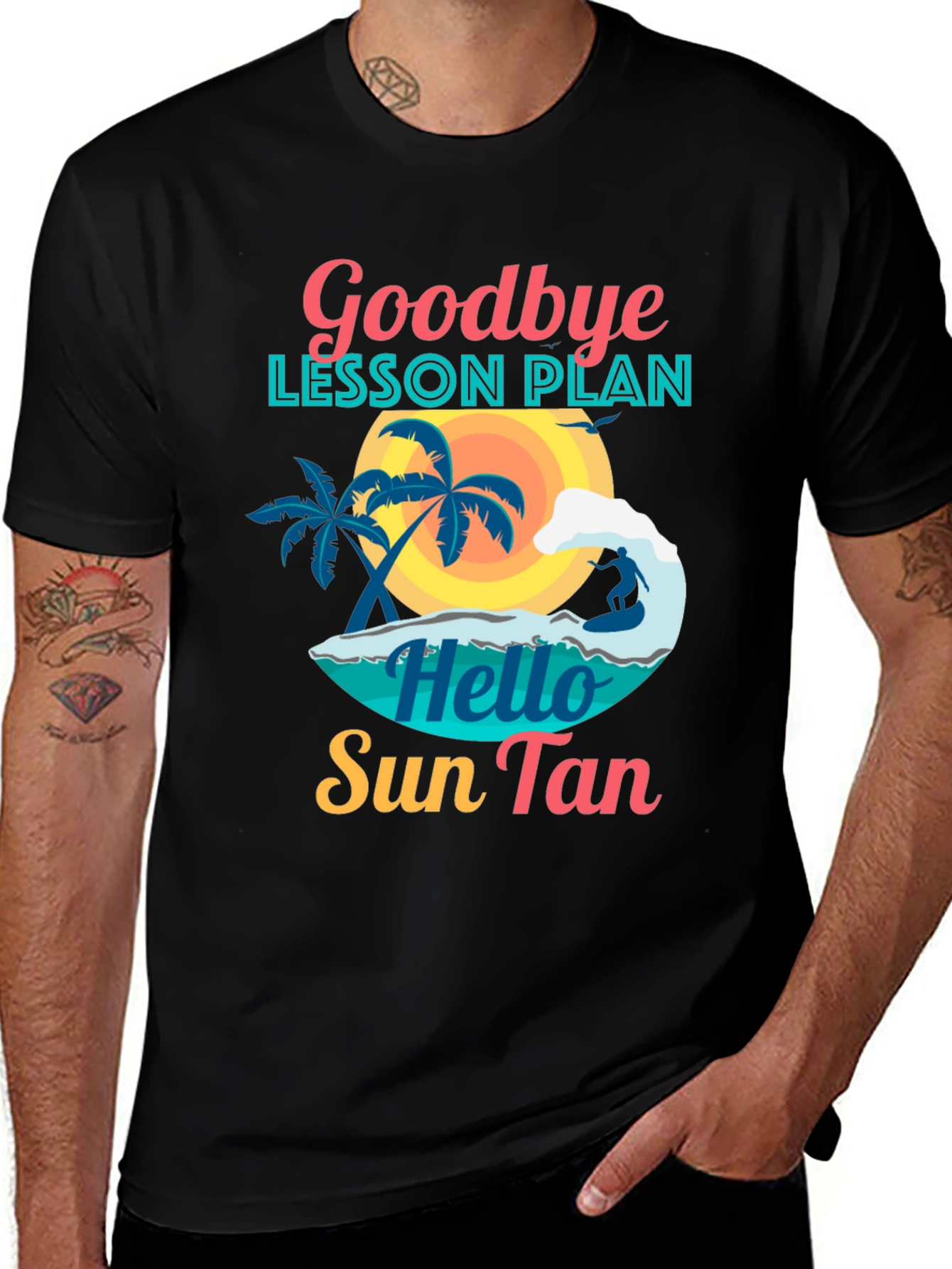 Goodbye Lesson Plan Sun Tan Graphic Tee