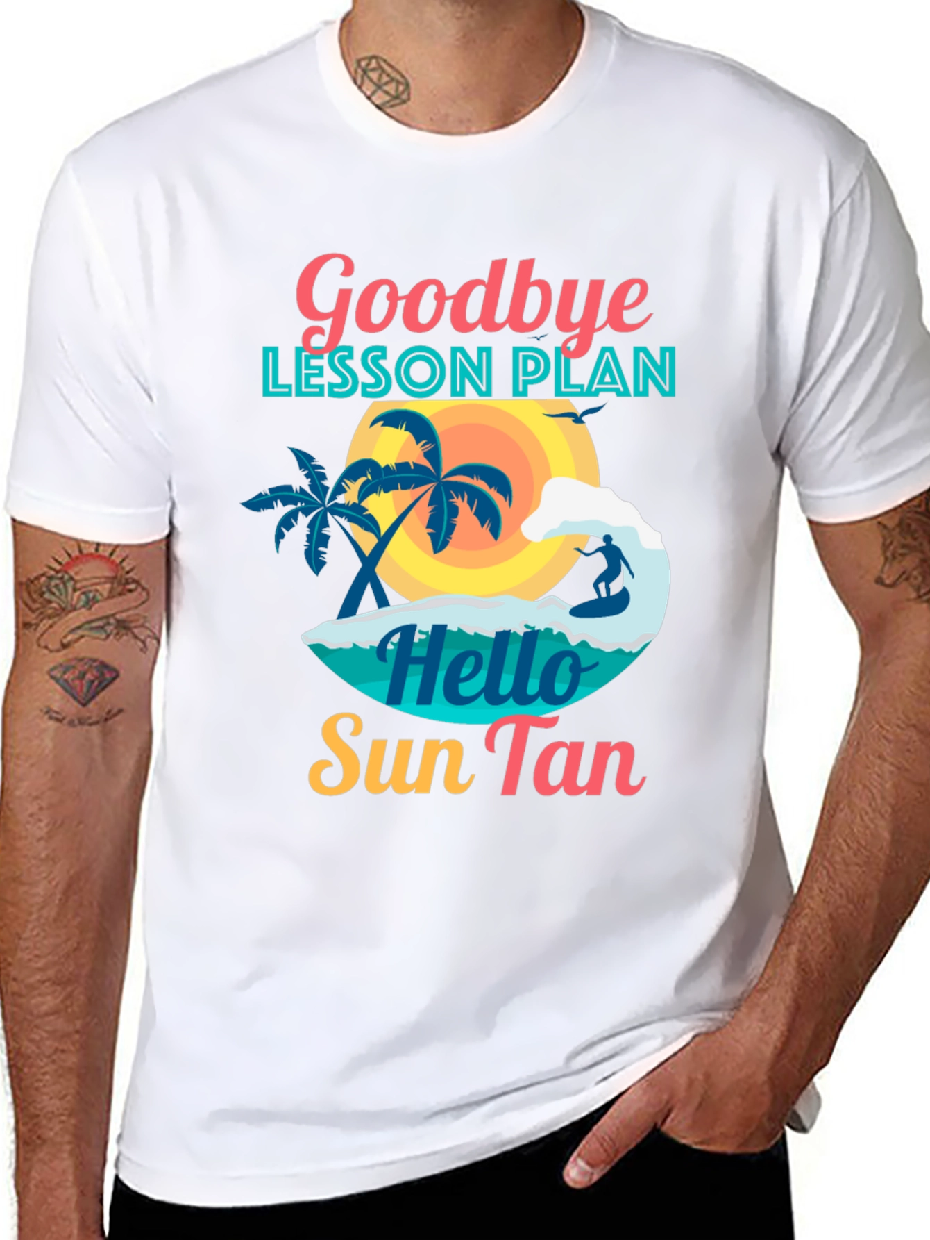 Goodbye Lesson Plan Sun Tan Graphic Tee