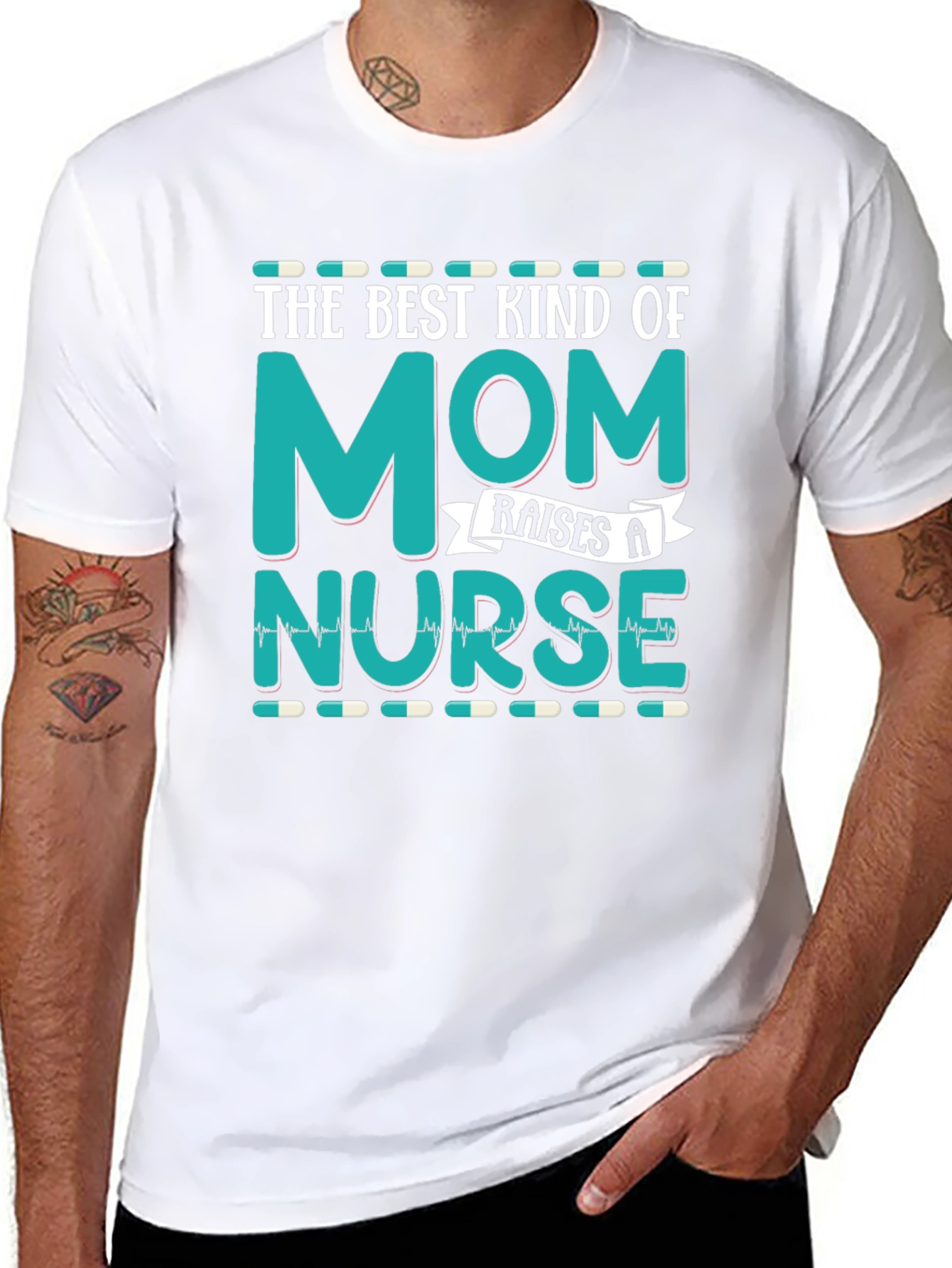 Best Kind of Mom Raises a Nurse Black T-Shirt