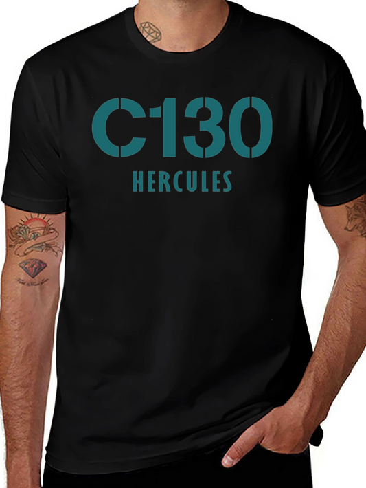 C-130 Hercules Graphic Tee - Black Cotton T-Shirt