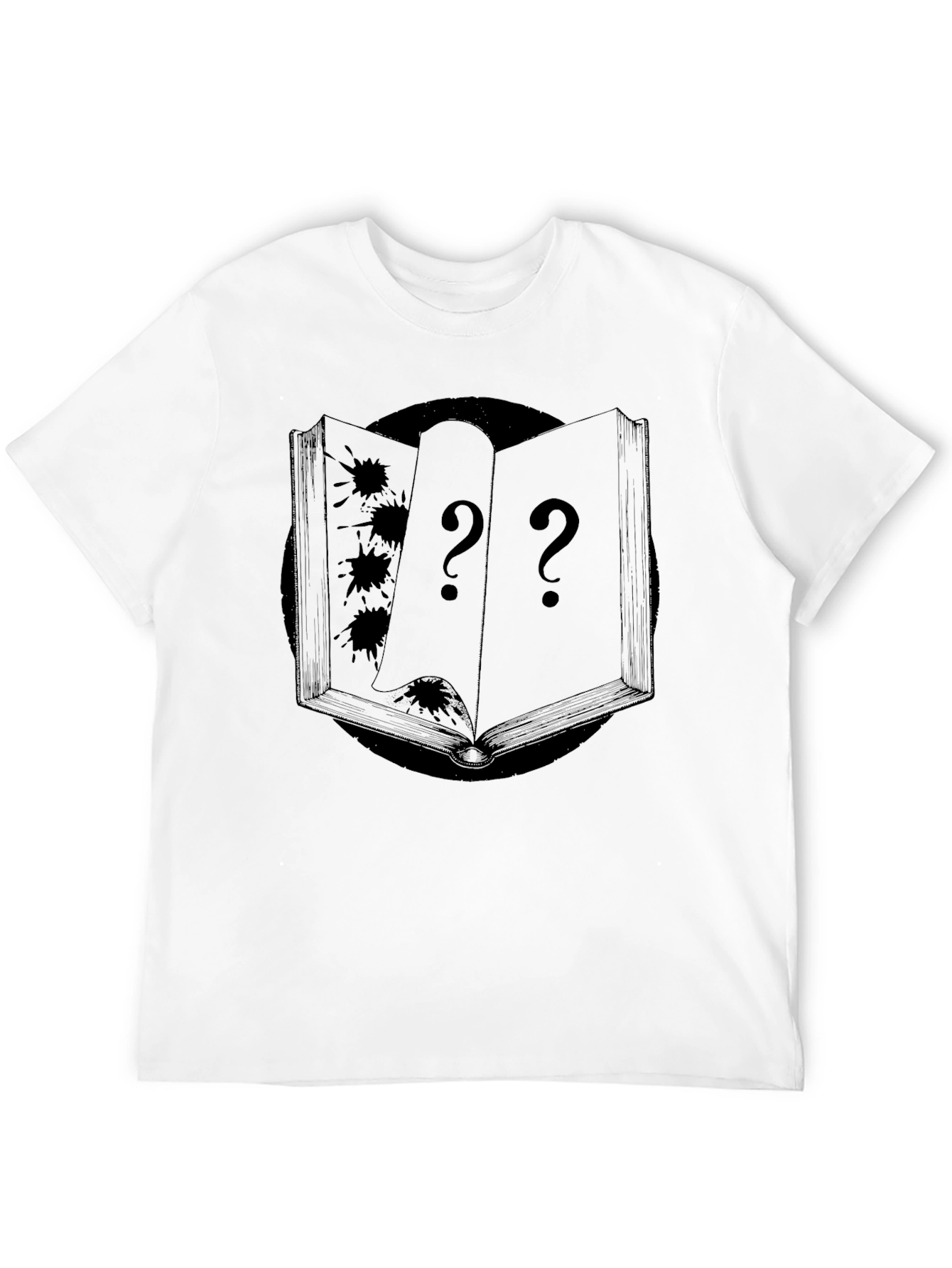 Mystery Book Graphic Tee - Soft Black Cotton T-Shirt