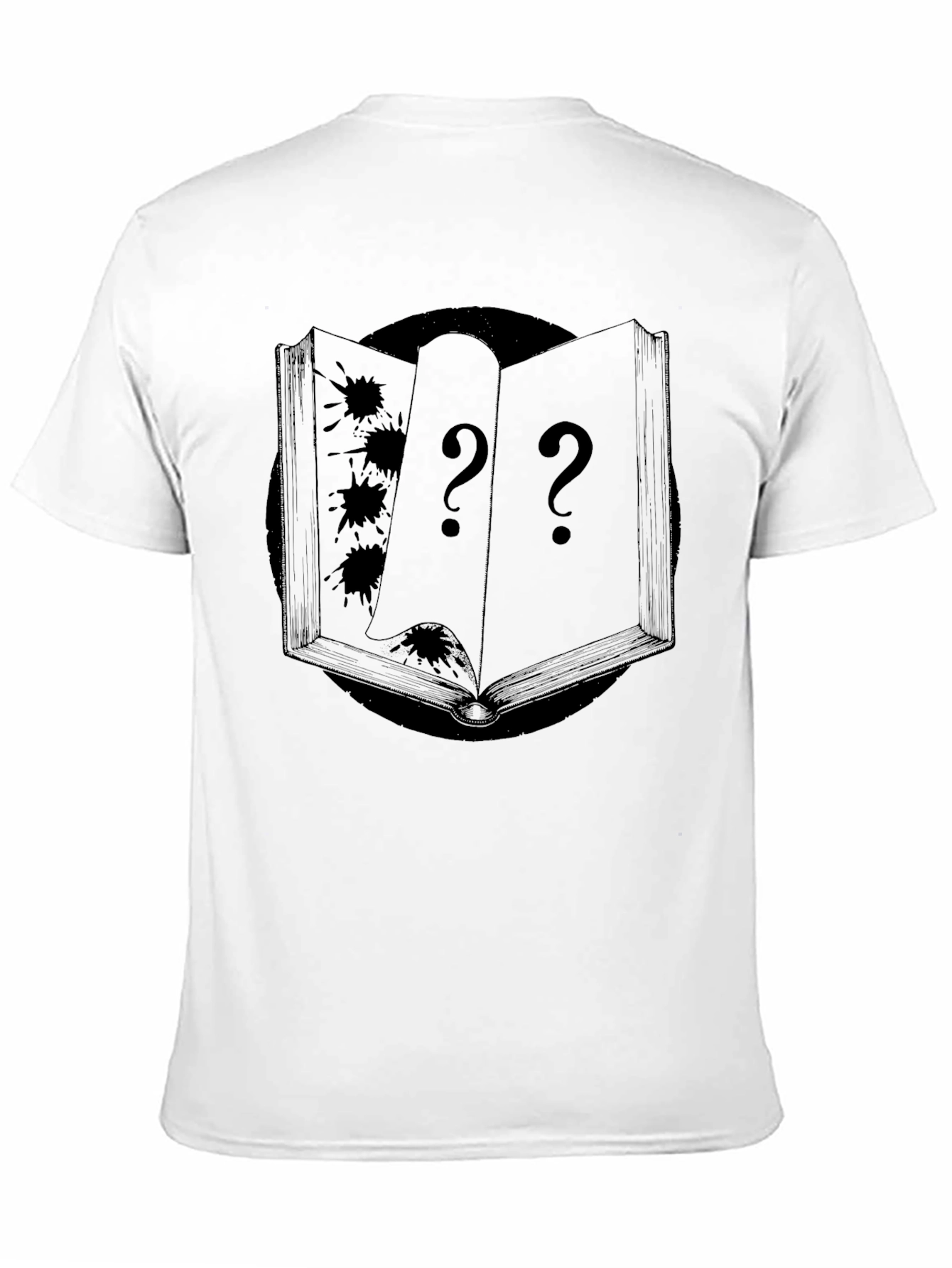 Mystery Book Graphic Tee - Soft Black Cotton T-Shirt