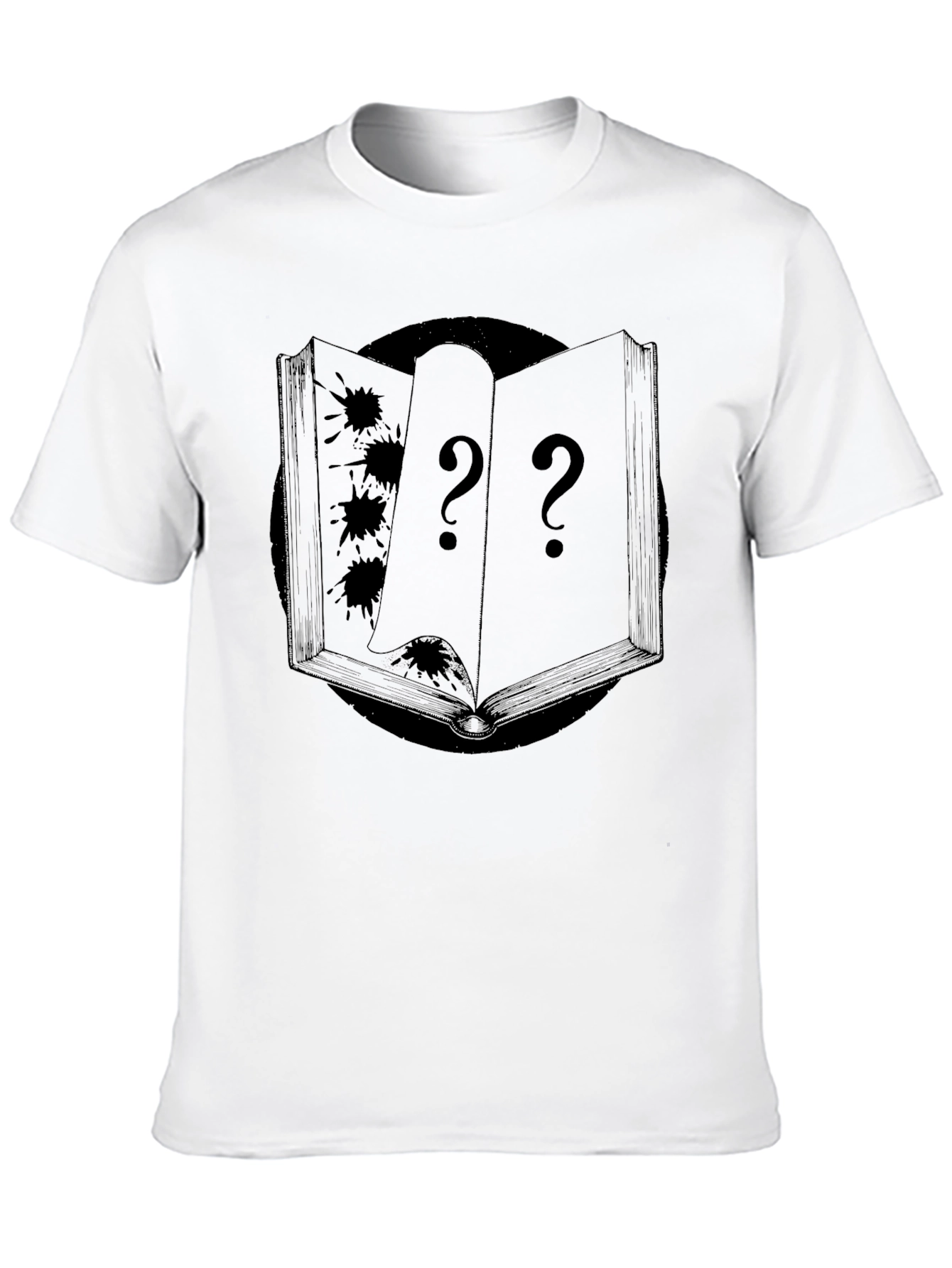 Mystery Book Graphic Tee - Soft Black Cotton T-Shirt