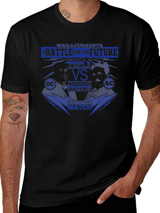 Nikola Tesla vs Thomas Edison T-Shirt - War of Currents