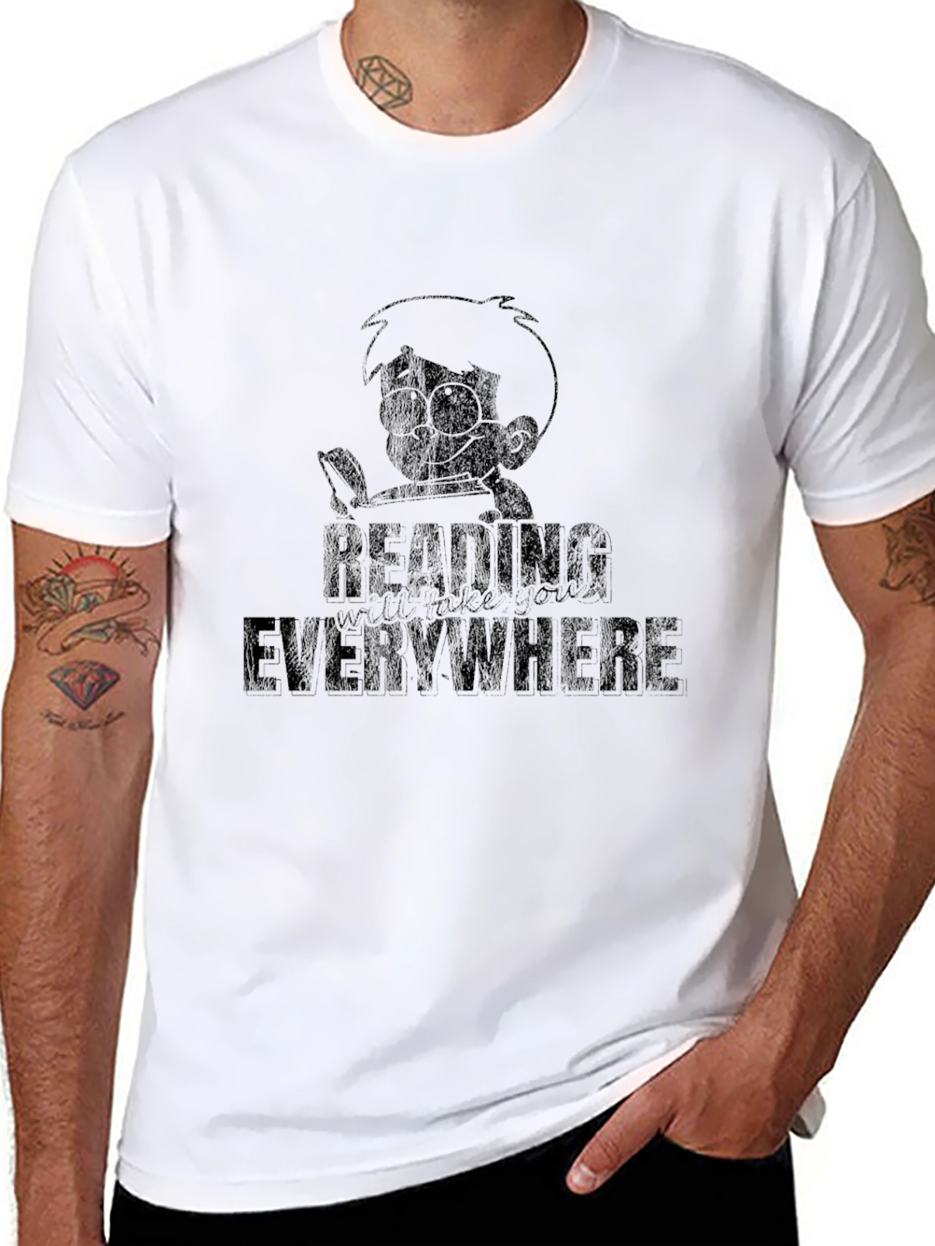 Reading Everywhere Black T-Shirt