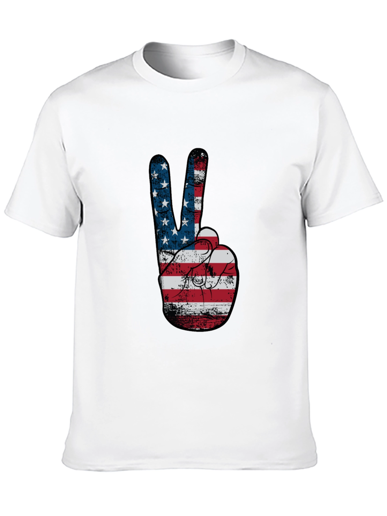 Peace Sign American Flag Graphic T-Shirt