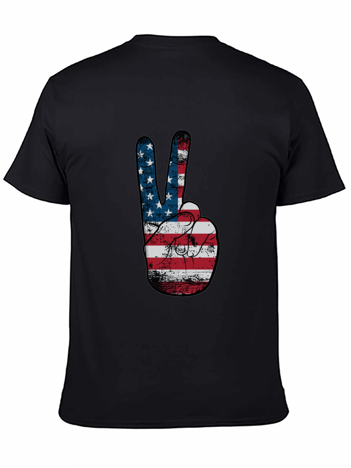 Peace Sign American Flag Graphic T-Shirt