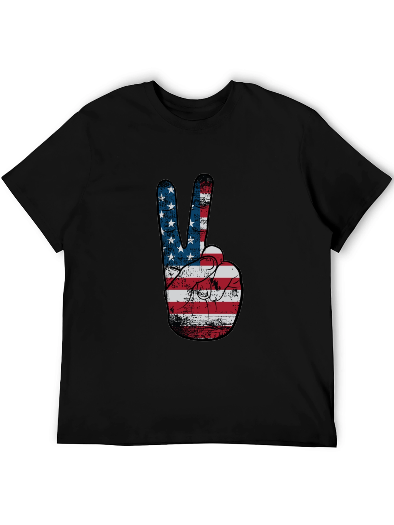 Peace Sign American Flag Graphic T-Shirt
