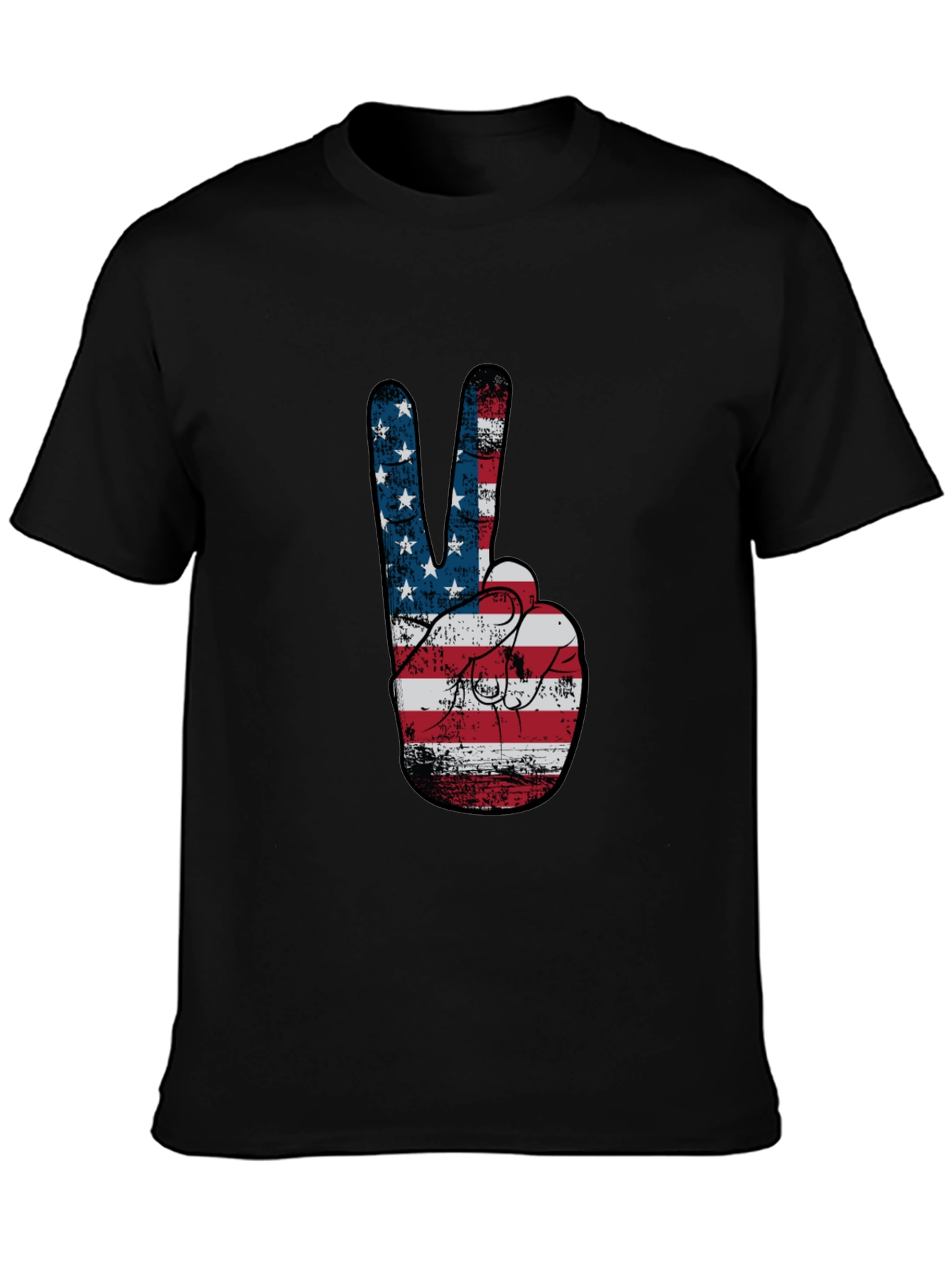 Peace Sign American Flag Graphic T-Shirt