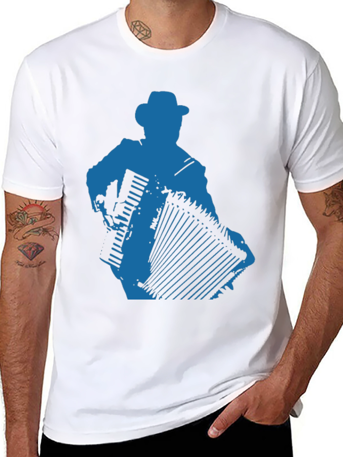 Accordion Player Graphic Tee - Black