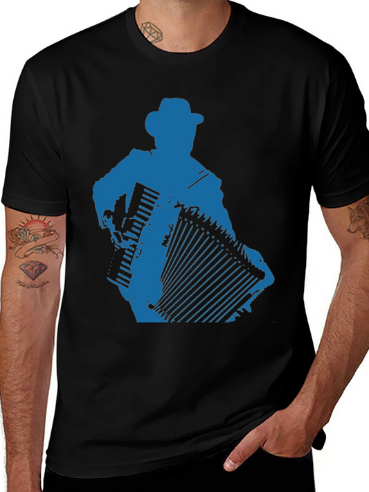 Accordion Player Graphic Tee - Black