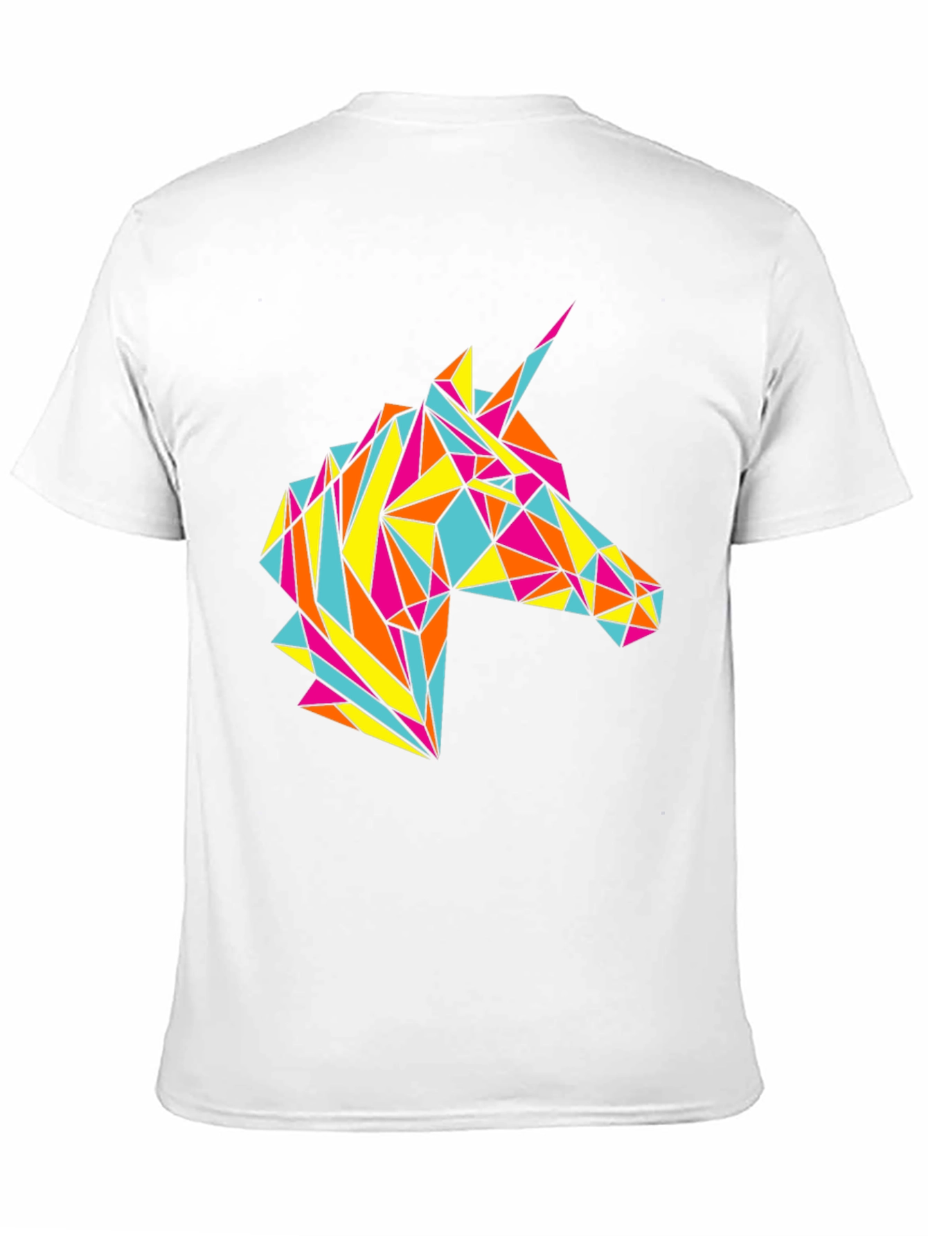 Geometric Unicorn Graphic Black T-Shirt