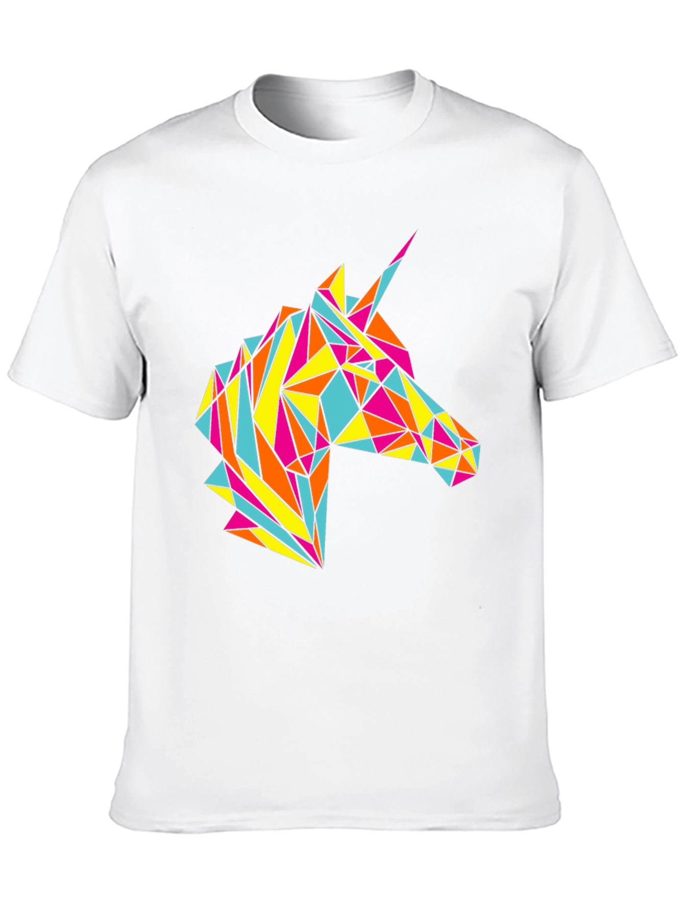 Geometric Unicorn Graphic Black T-Shirt