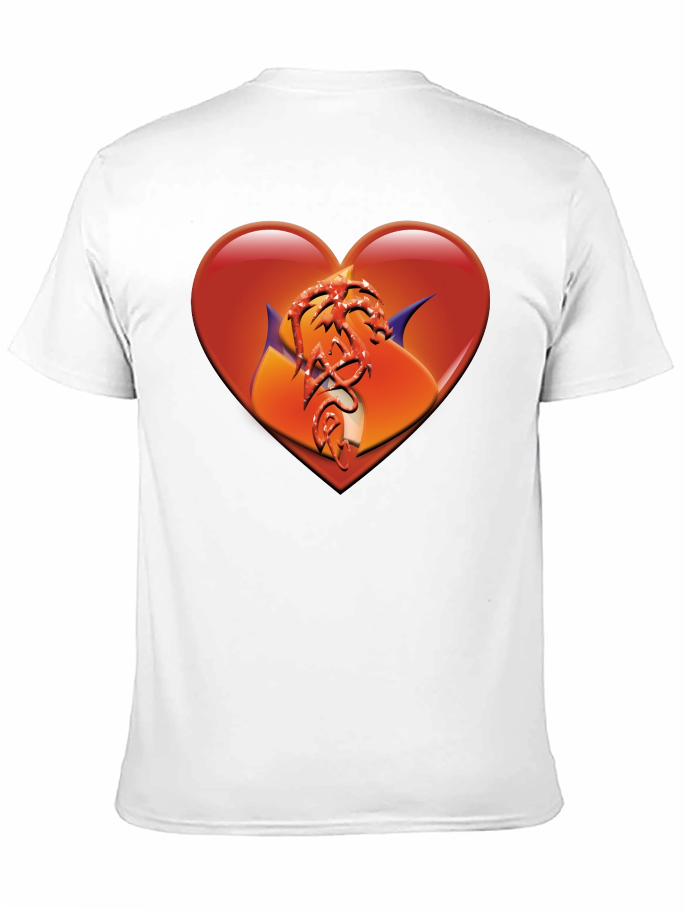 Heart Dragon Graphic Black T-Shirt
