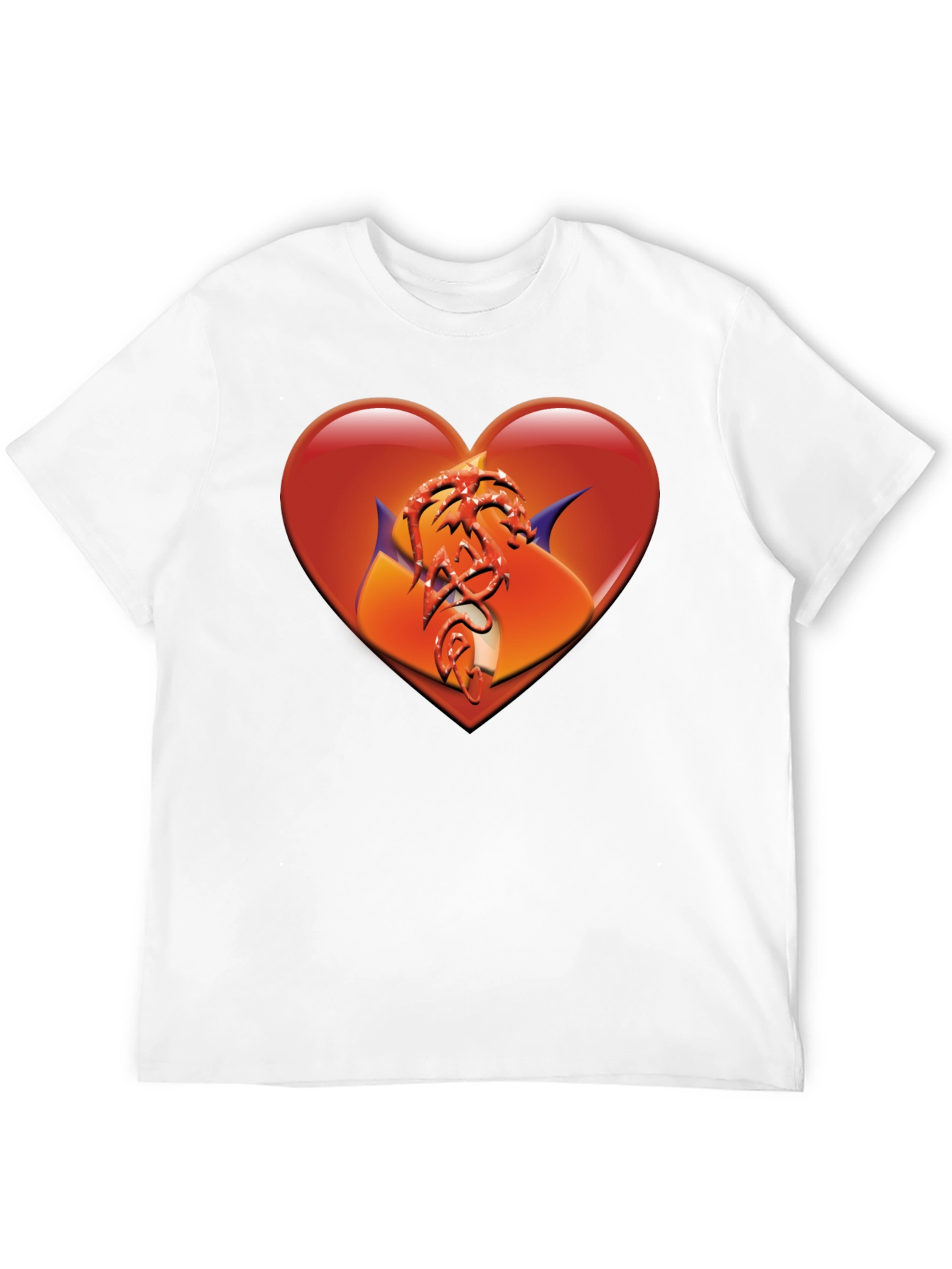 Heart Dragon Graphic Black T-Shirt