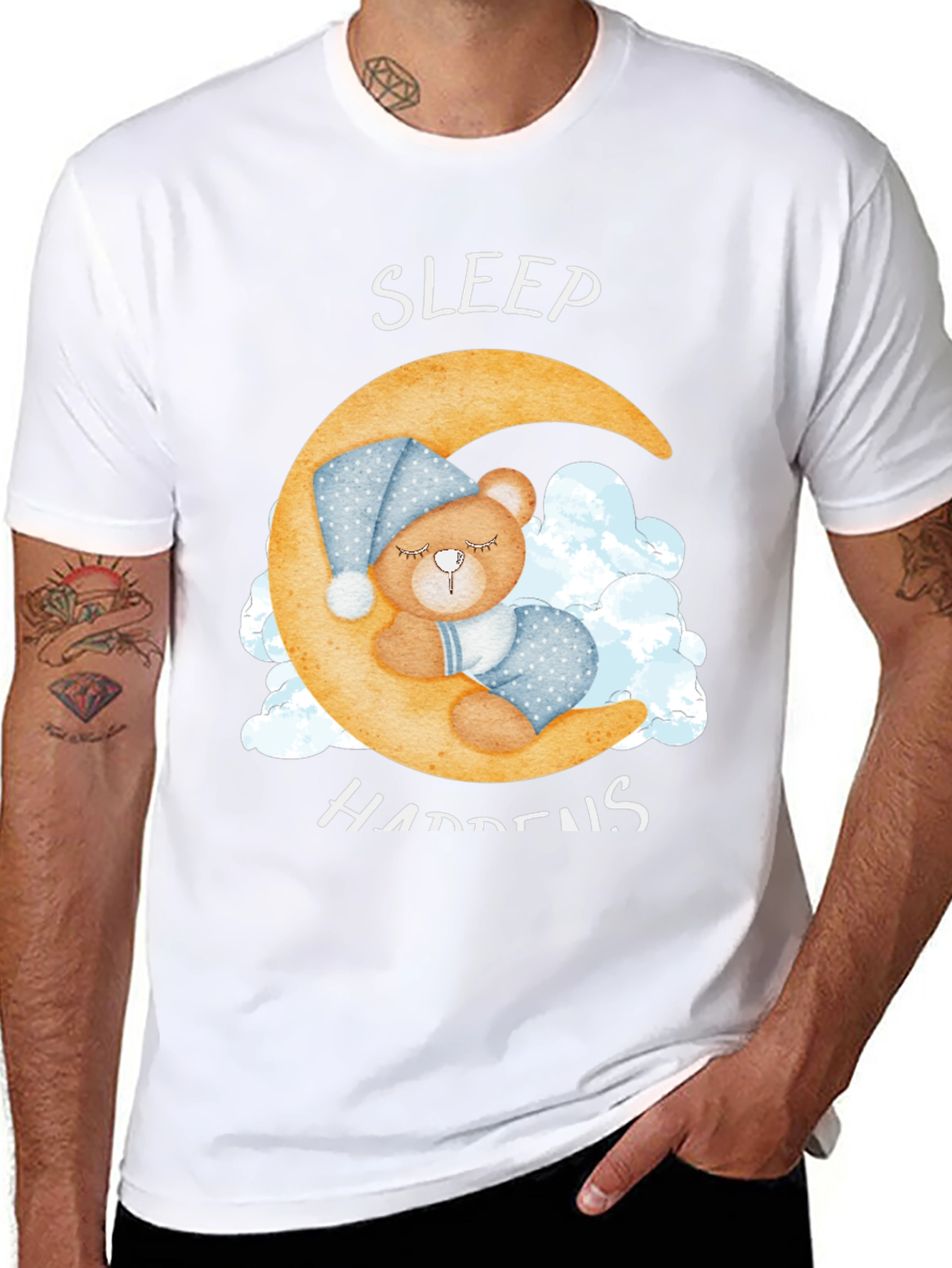 Sleep Happens T-Shirt - Crescent Moon Bear
