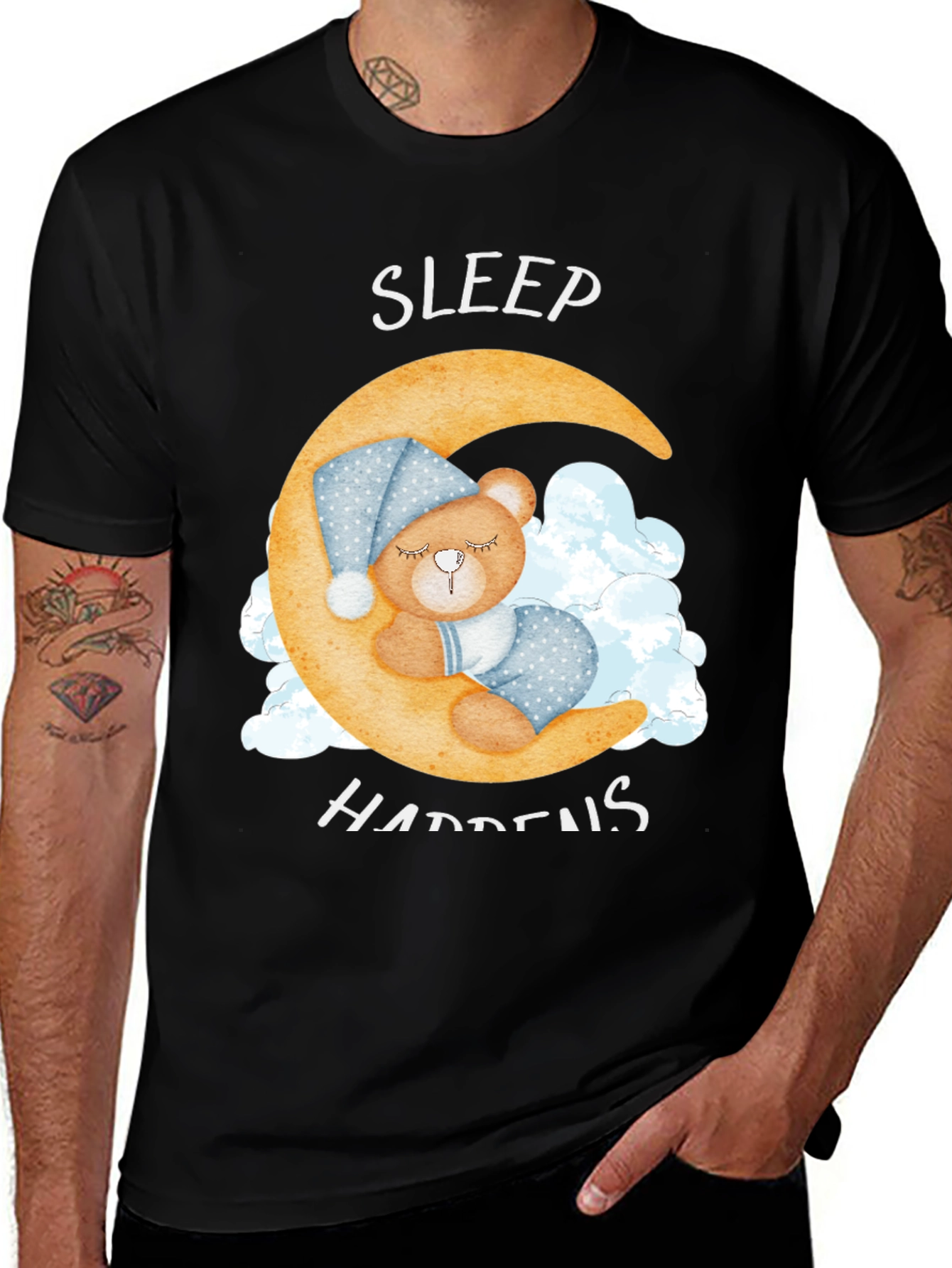 Sleep Happens T-Shirt - Crescent Moon Bear