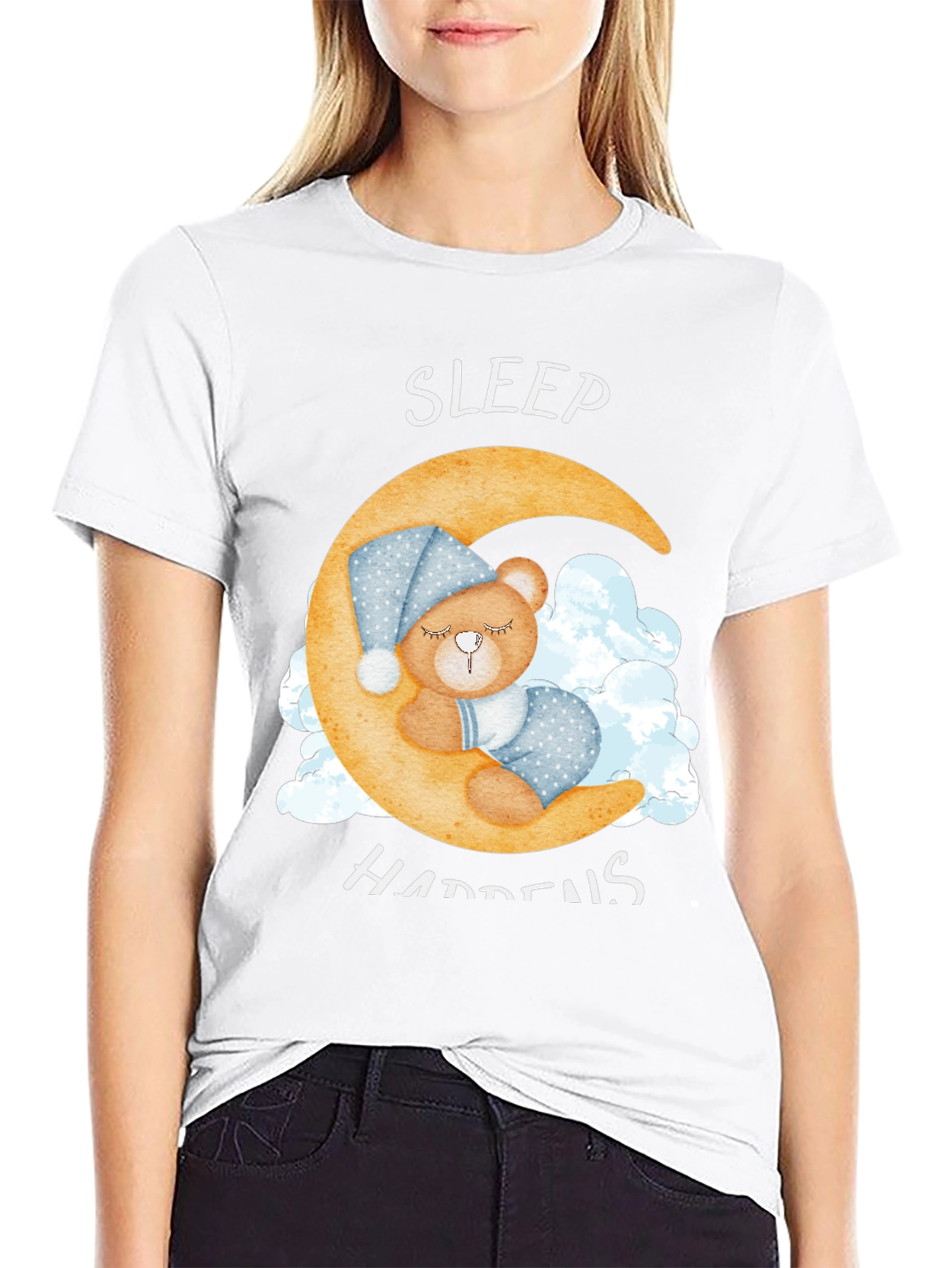 Sleep Happens T-Shirt - Crescent Moon Bear
