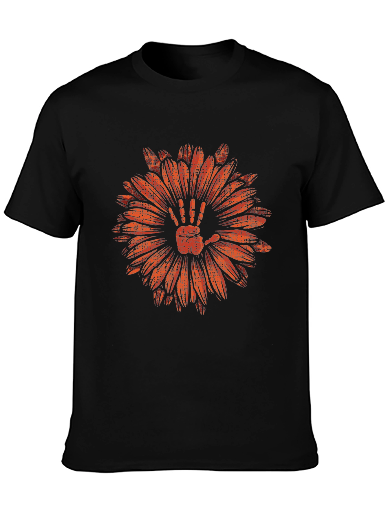 Hand Flower Graphic Tee - Mens Black T-Shirt