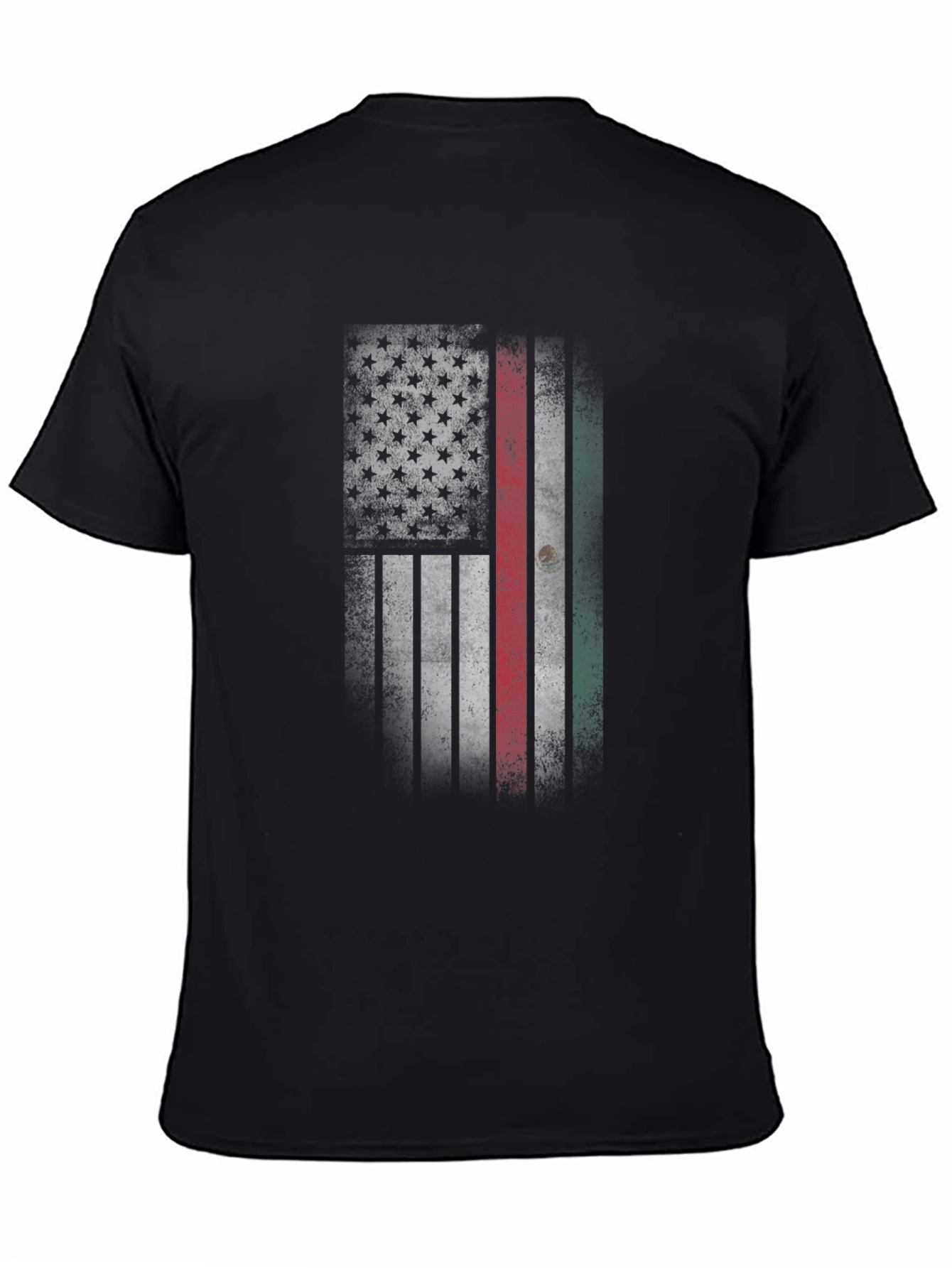 USA Mexico Flag T-Shirt - Distressed Graphic Tee