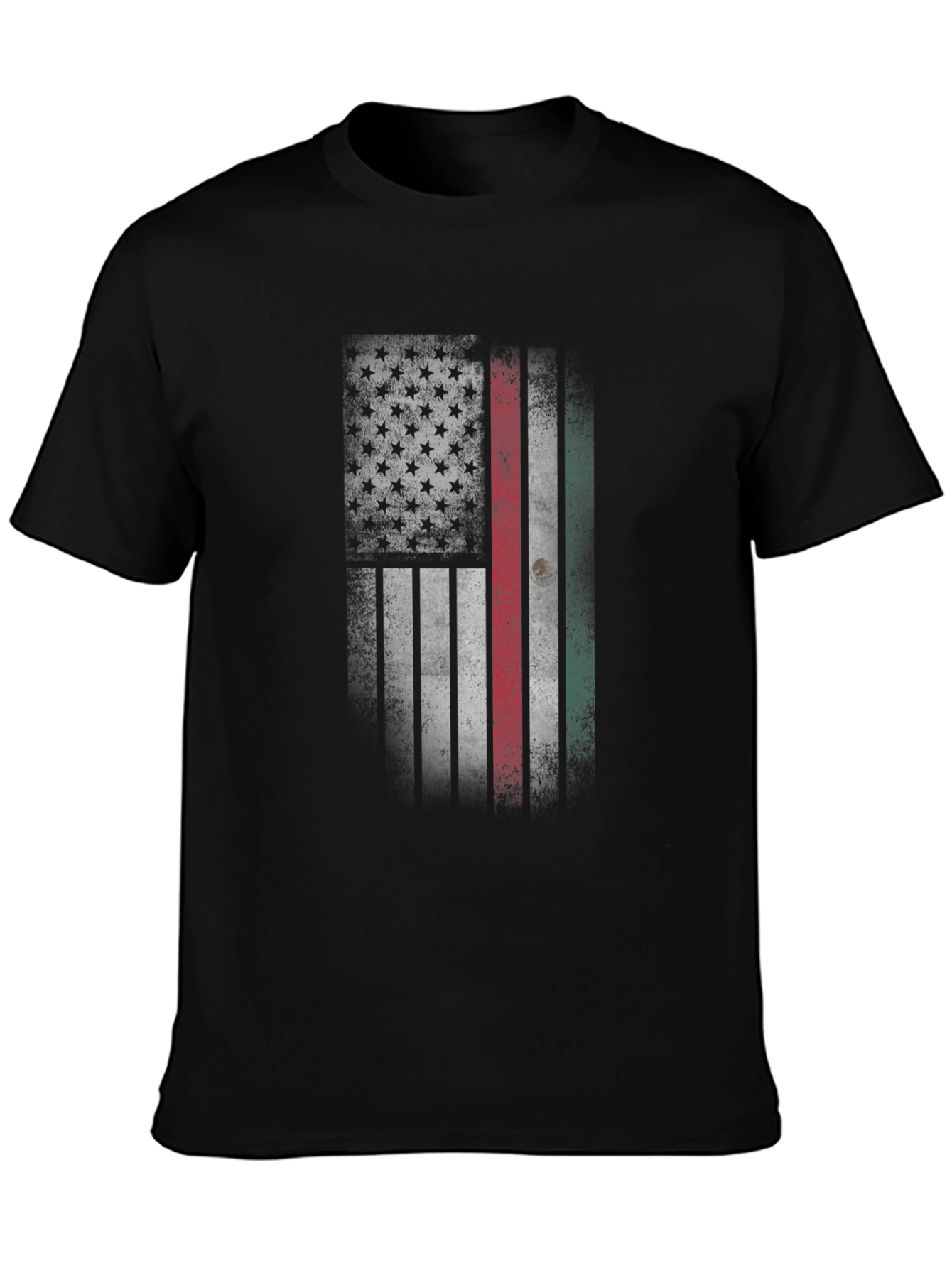 USA Mexico Flag T-Shirt - Distressed Graphic Tee