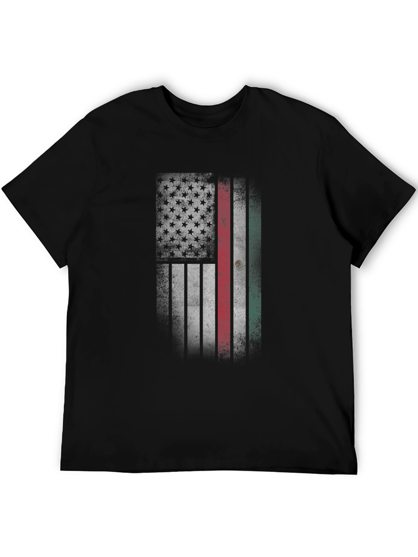 USA Mexico Flag T-Shirt - Distressed Graphic Tee