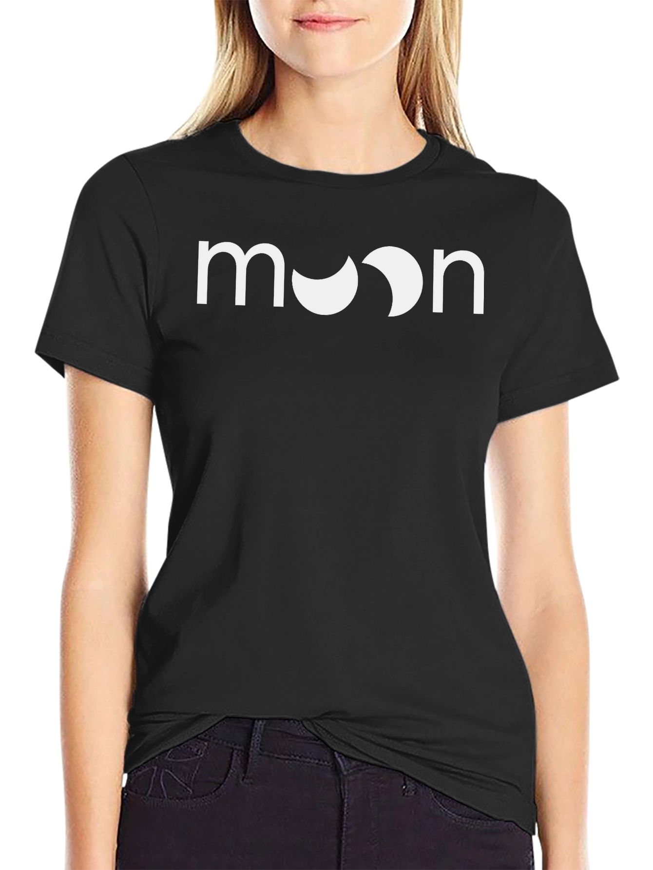 Moon Graphic Tee - Black Cotton Blend