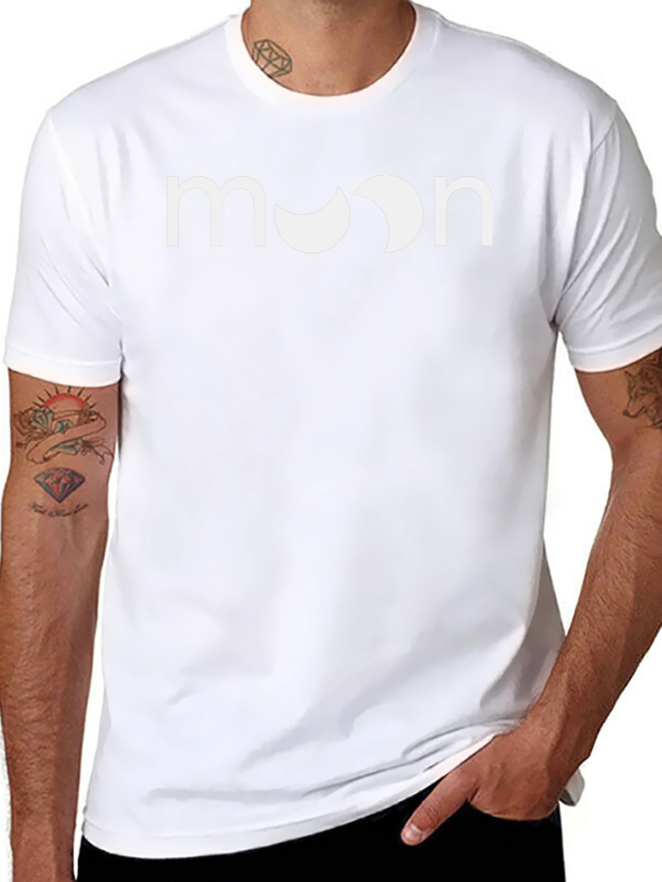 Moon Graphic Tee - Black Cotton Blend