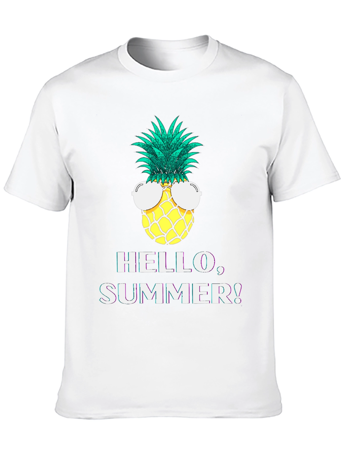 Hello Summer Pineapple Graphic T-Shirt