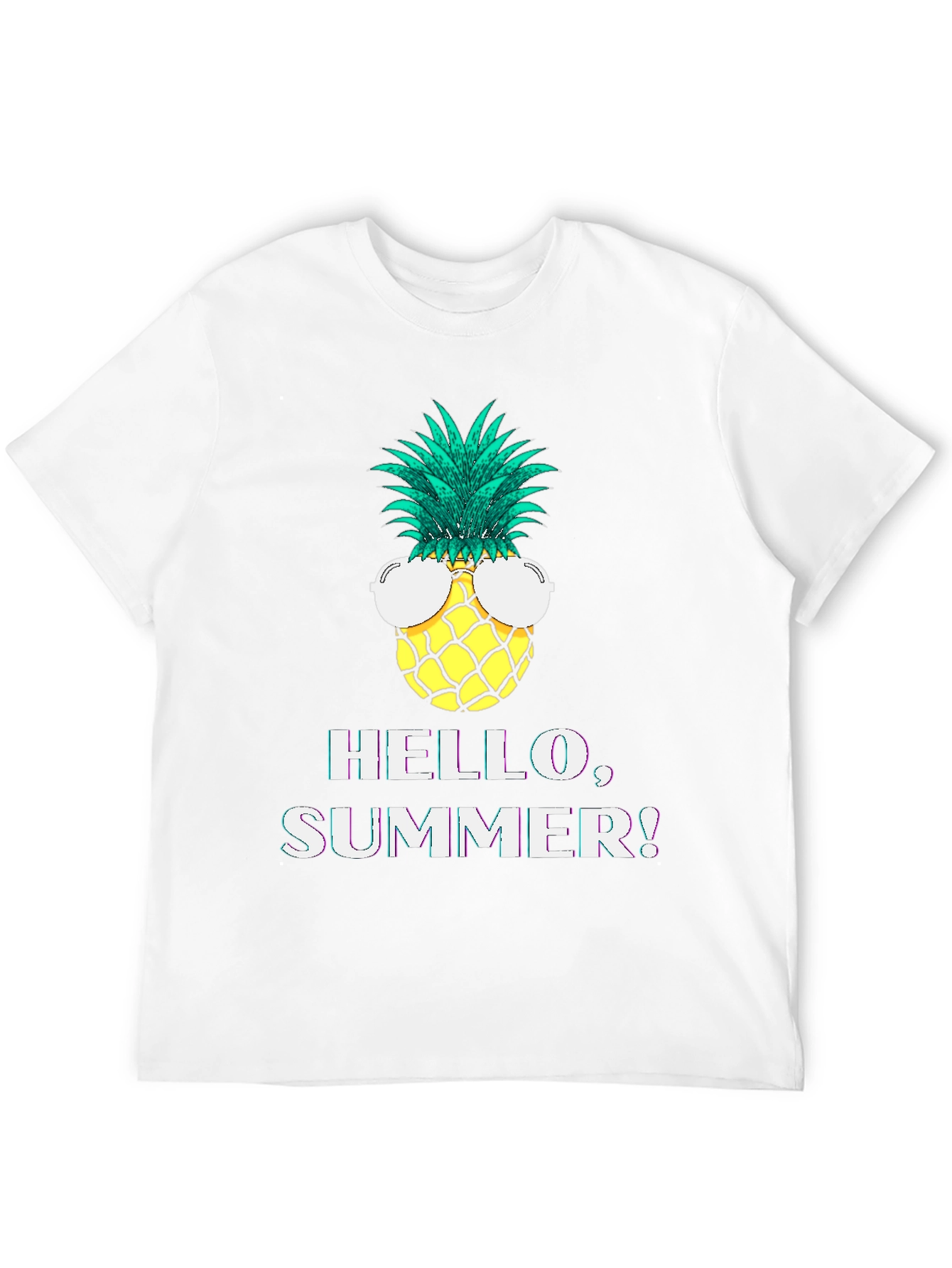 Hello Summer Pineapple Graphic T-Shirt
