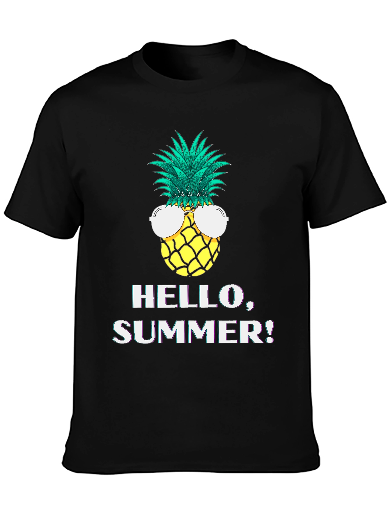 Hello Summer Pineapple Graphic T-Shirt